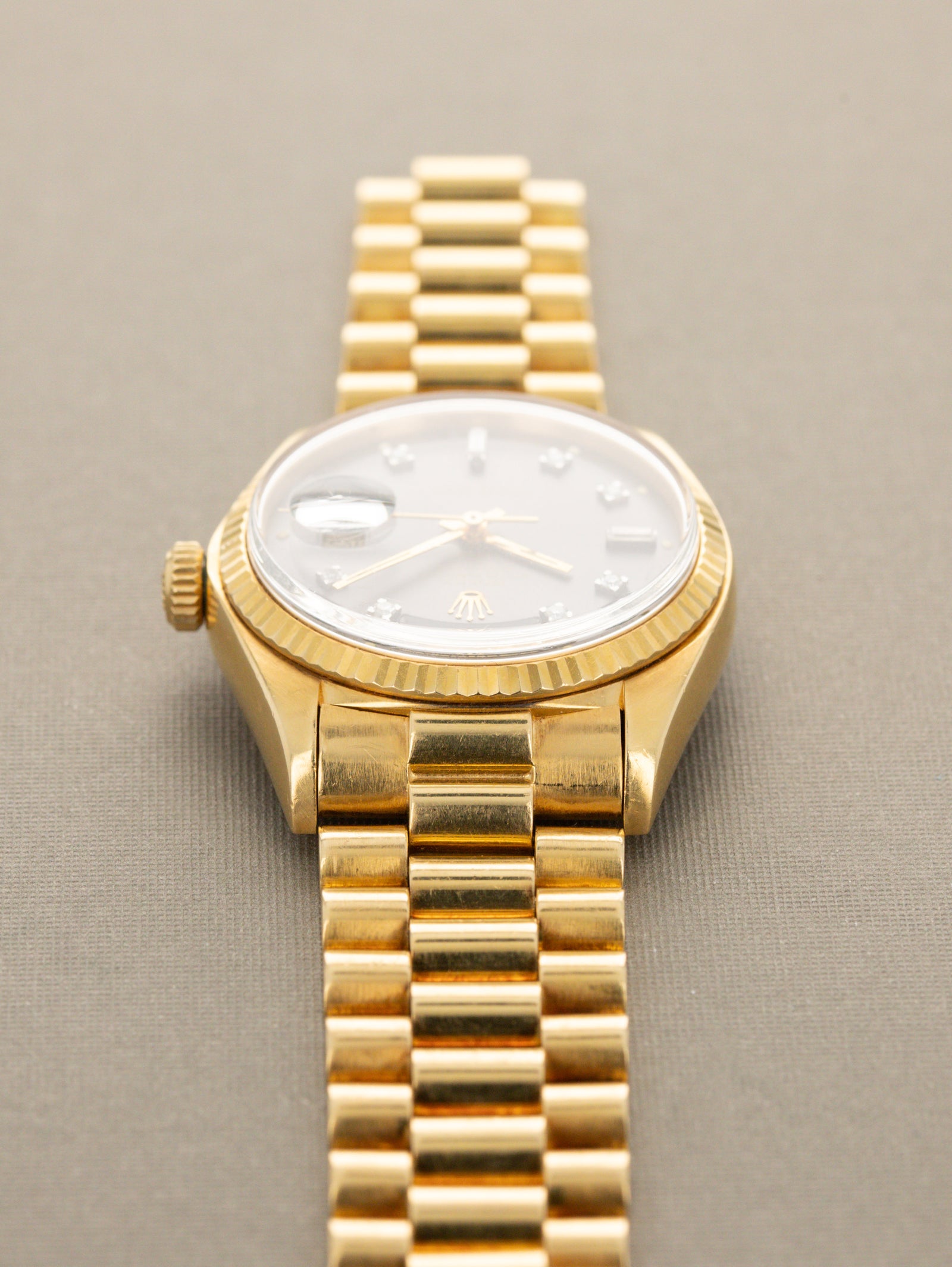 Rolex Day-Date Ref. 1803 - Sunburst Grey 'Sigma' Dial W/ Diamond Indices Unpolished