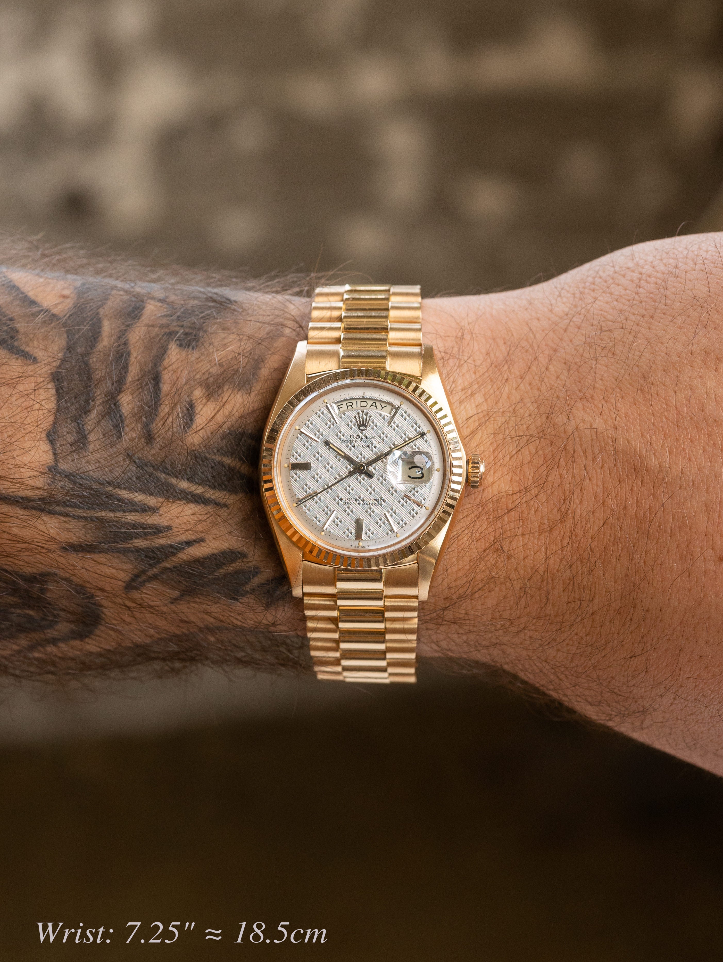 Rolex Day-Date Ref. 1803 - Rose Gold w/ Silver 'Guilloche' Dial Unpolished