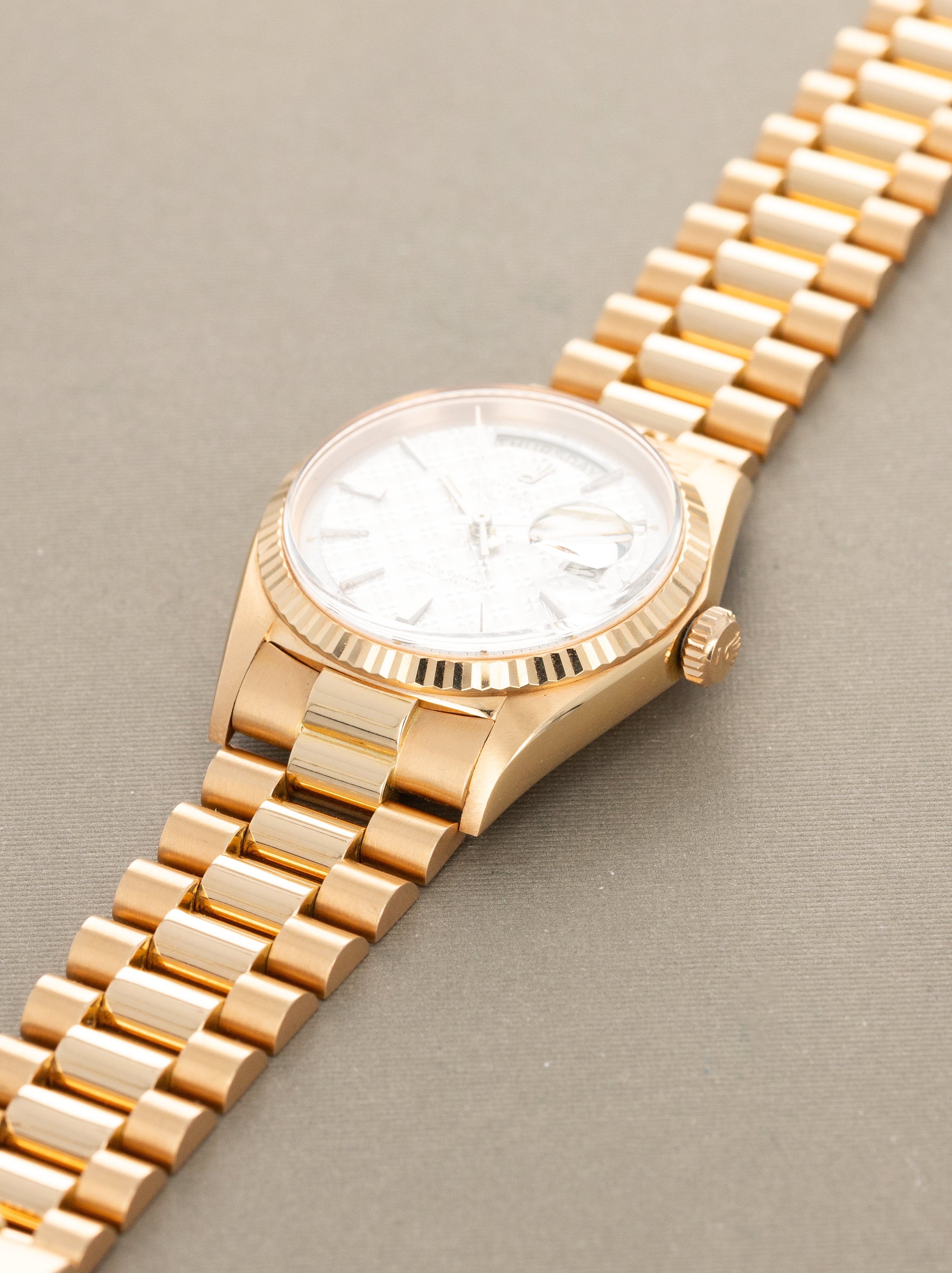 Rolex Day-Date Ref. 1803 - Rose Gold w/ Silver 'Guilloche' Dial Unpolished