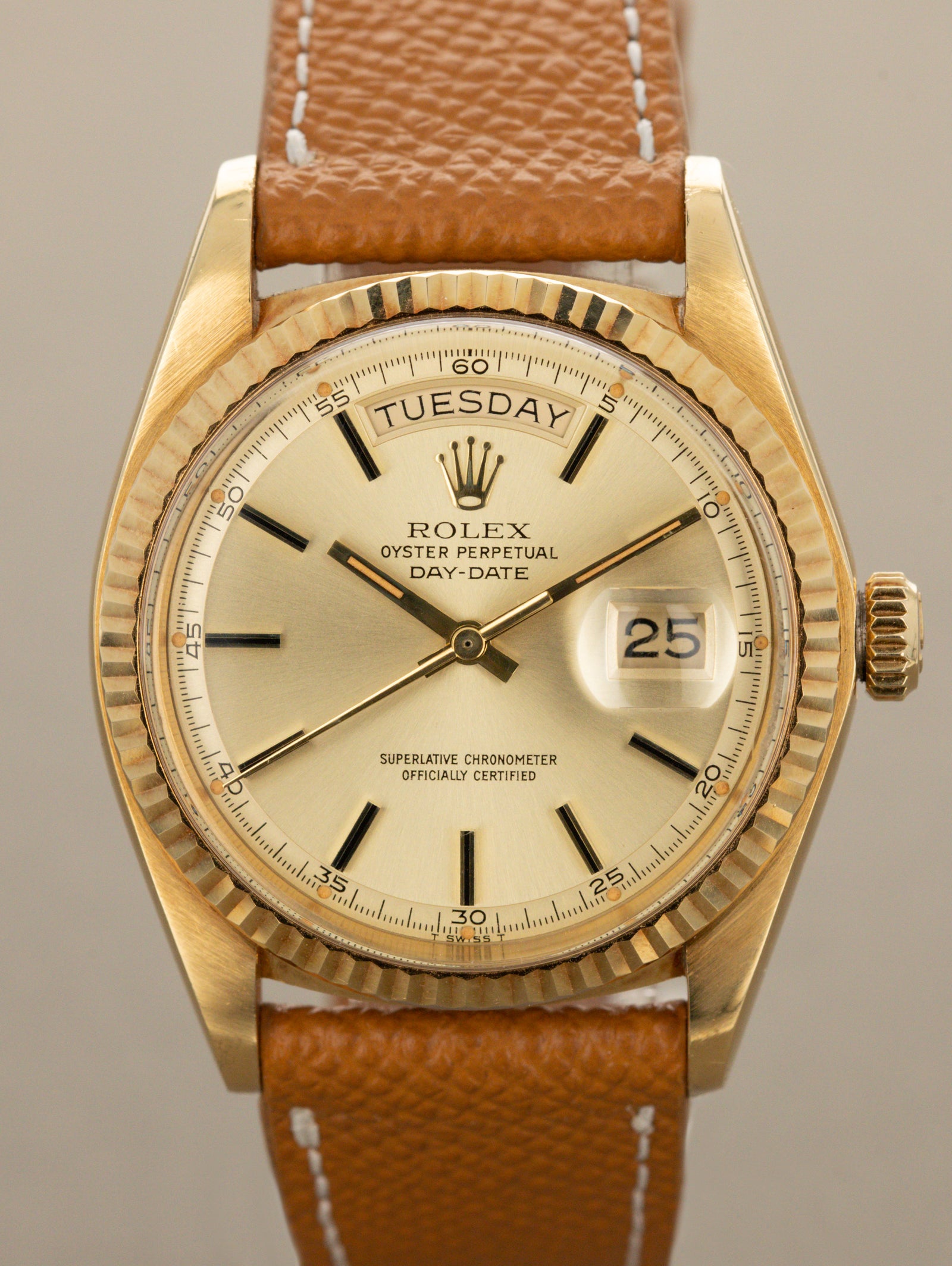 Rolex Day-Date Ref. 1803 - Sunburst Champagne Dial w/ Box & Papers Unpolished