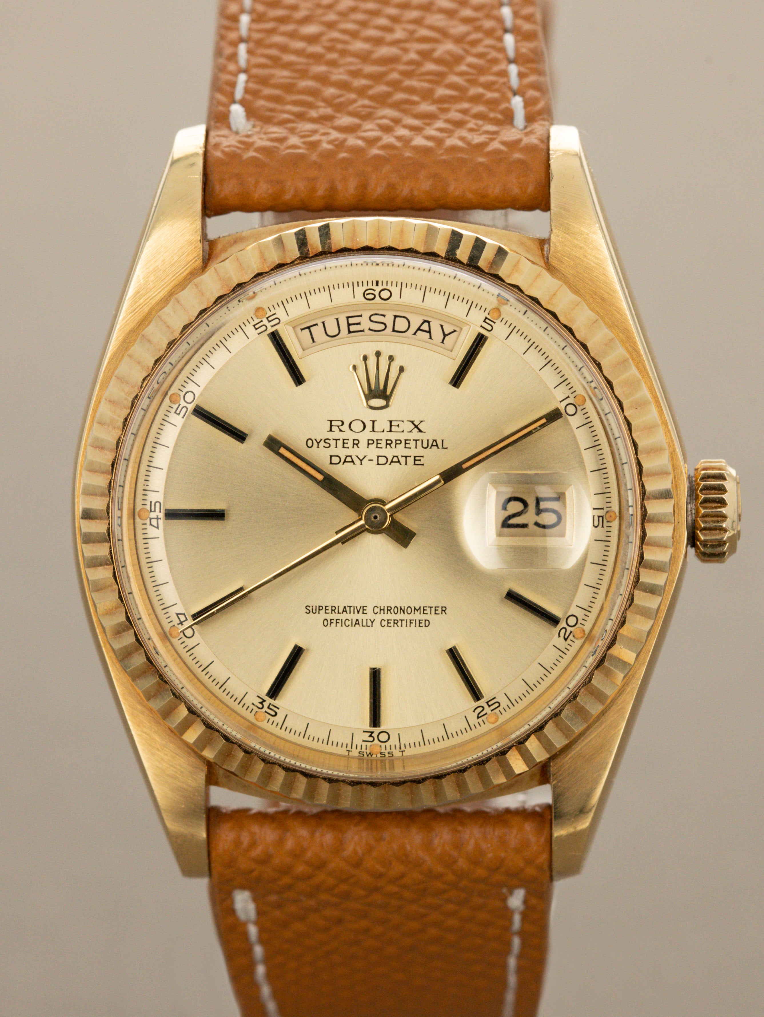 Rolex Day-Date Ref. 1803 - Sunburst Champagne Dial w/ Box & Papers Unpolished