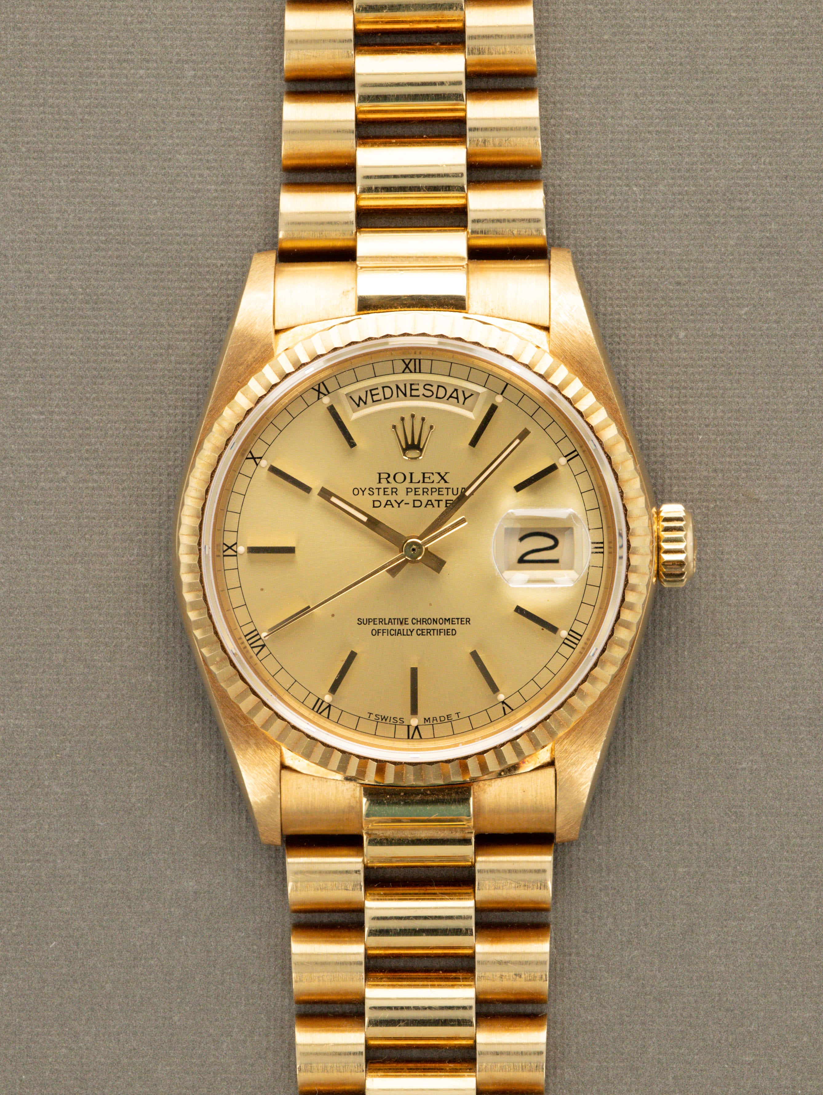 Rolex Day-Date Ref. 18038 - Sunburst Champagne Dial 'Texas Timex' W/ Box & Papers