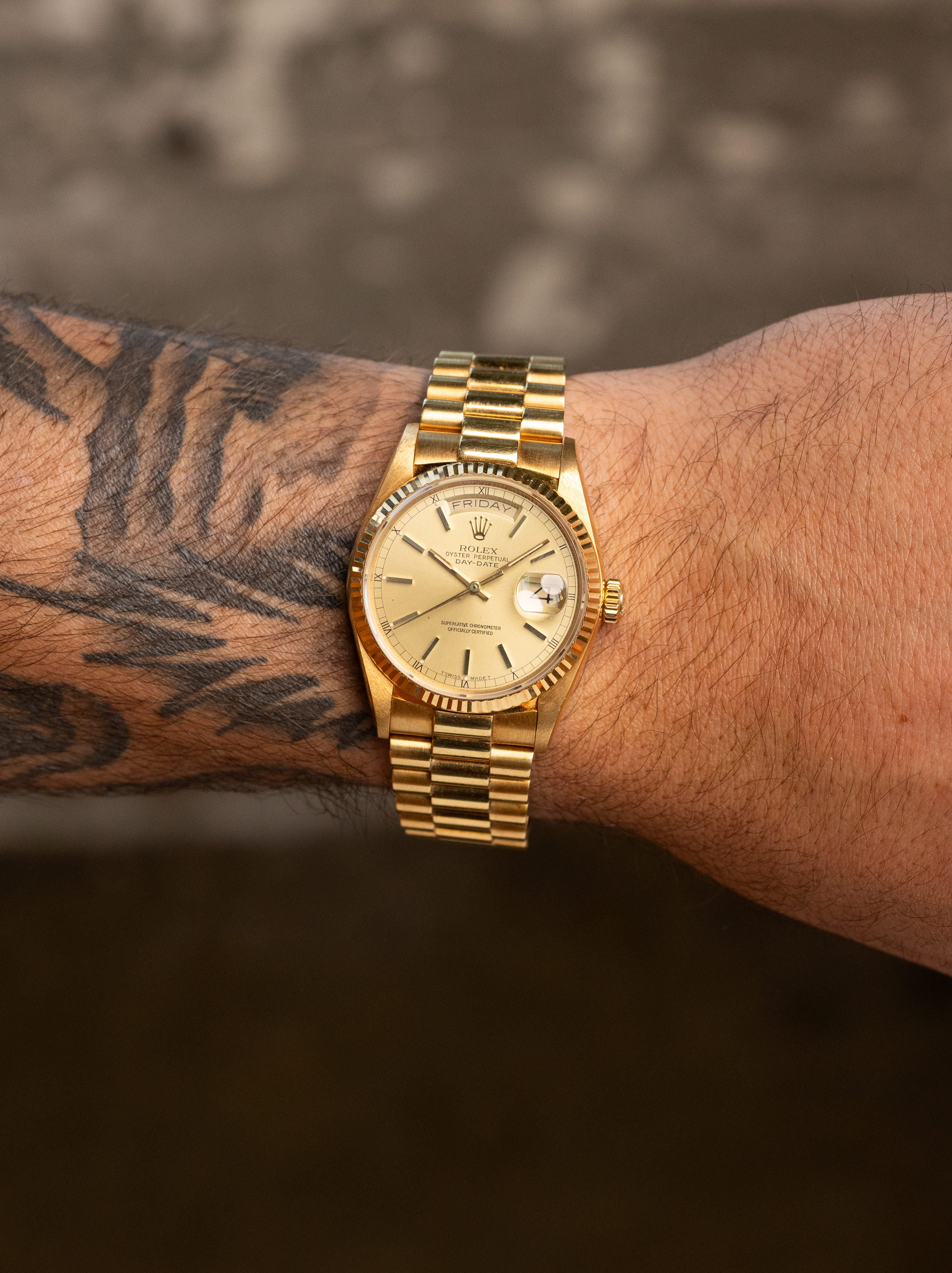 Rolex Day-Date Ref. 18038 - Sunburst Champagne Dial 'Texas Timex' W/ Box & Papers