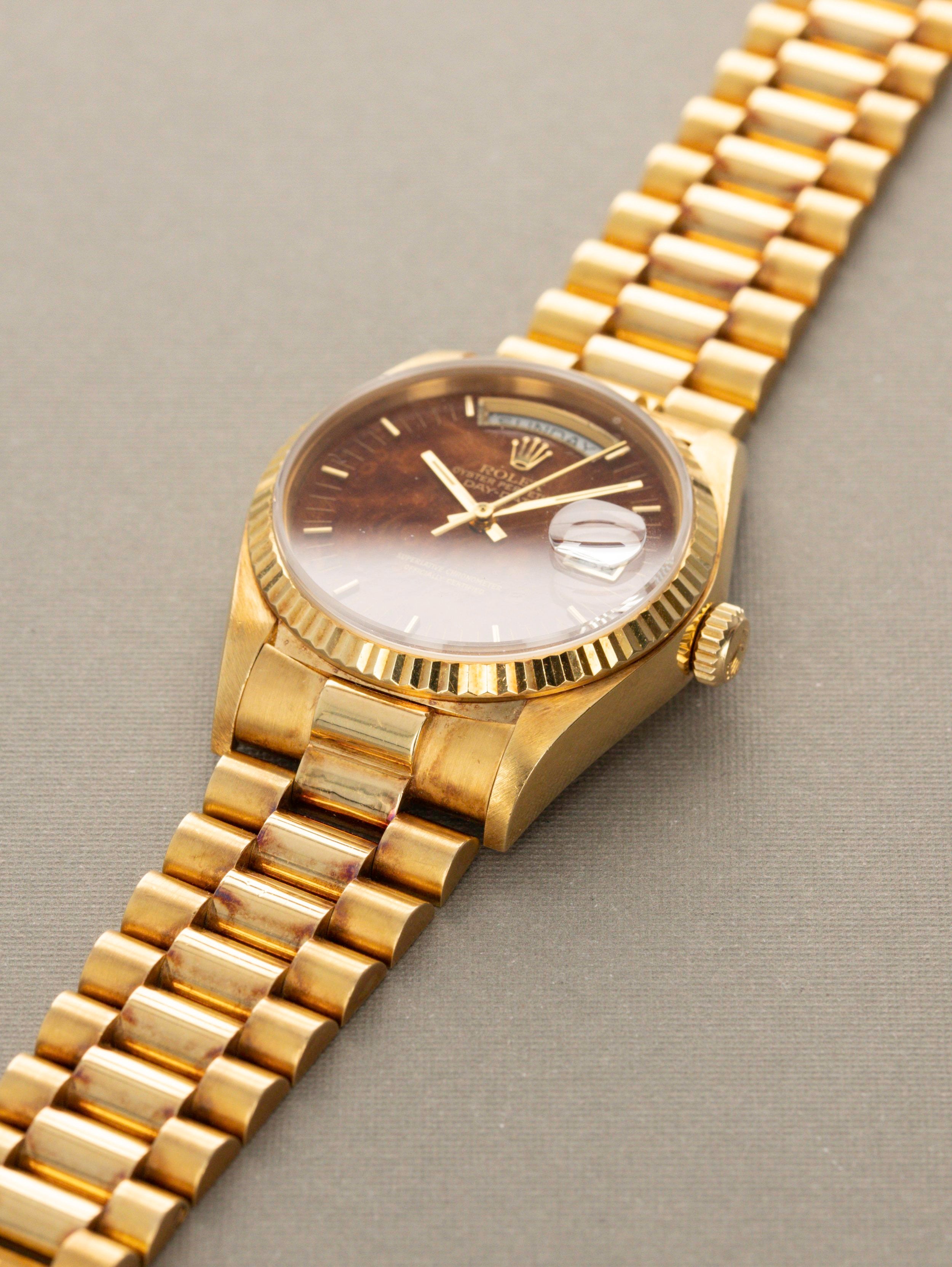 Rolex Day-Date Ref. 18038 - Burlwood Dial with Papers