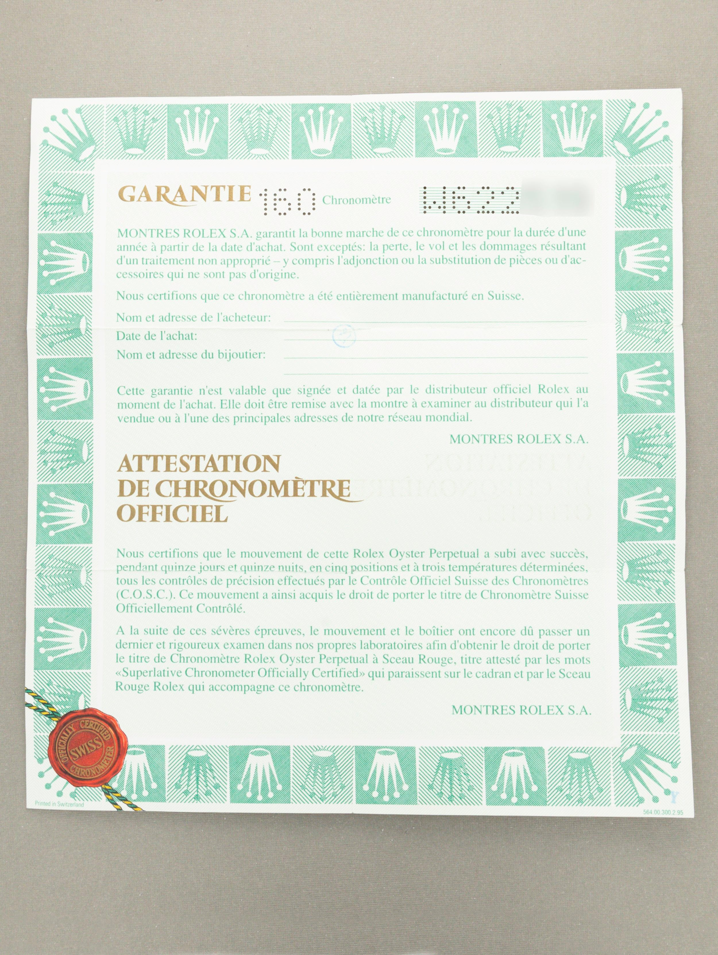 Rolex Day-Date Ref. 18239 - Diamond Dial with Papers