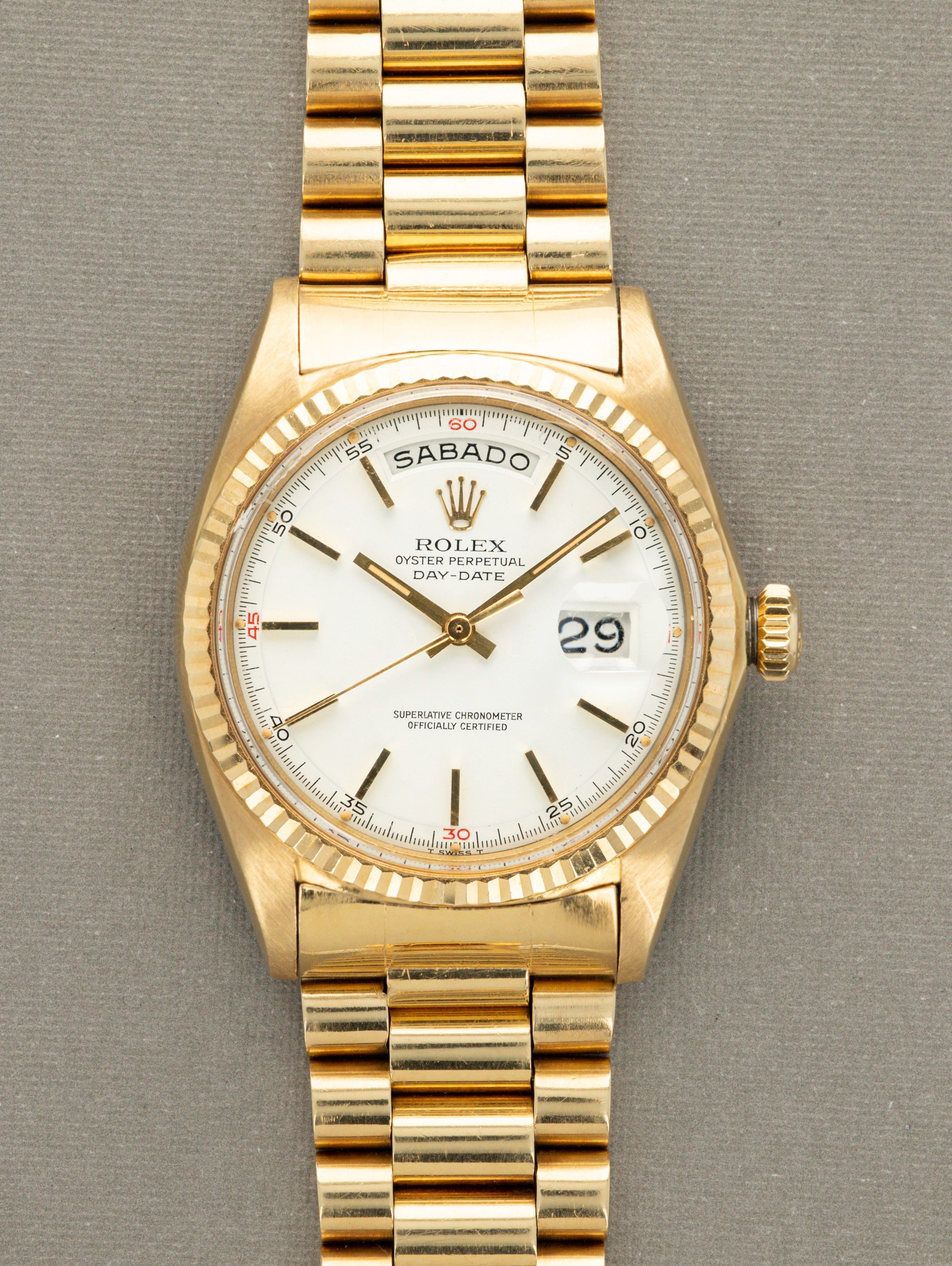 Rolex Day-Date Ref. 1803 - Red Quarters Dial with Papers