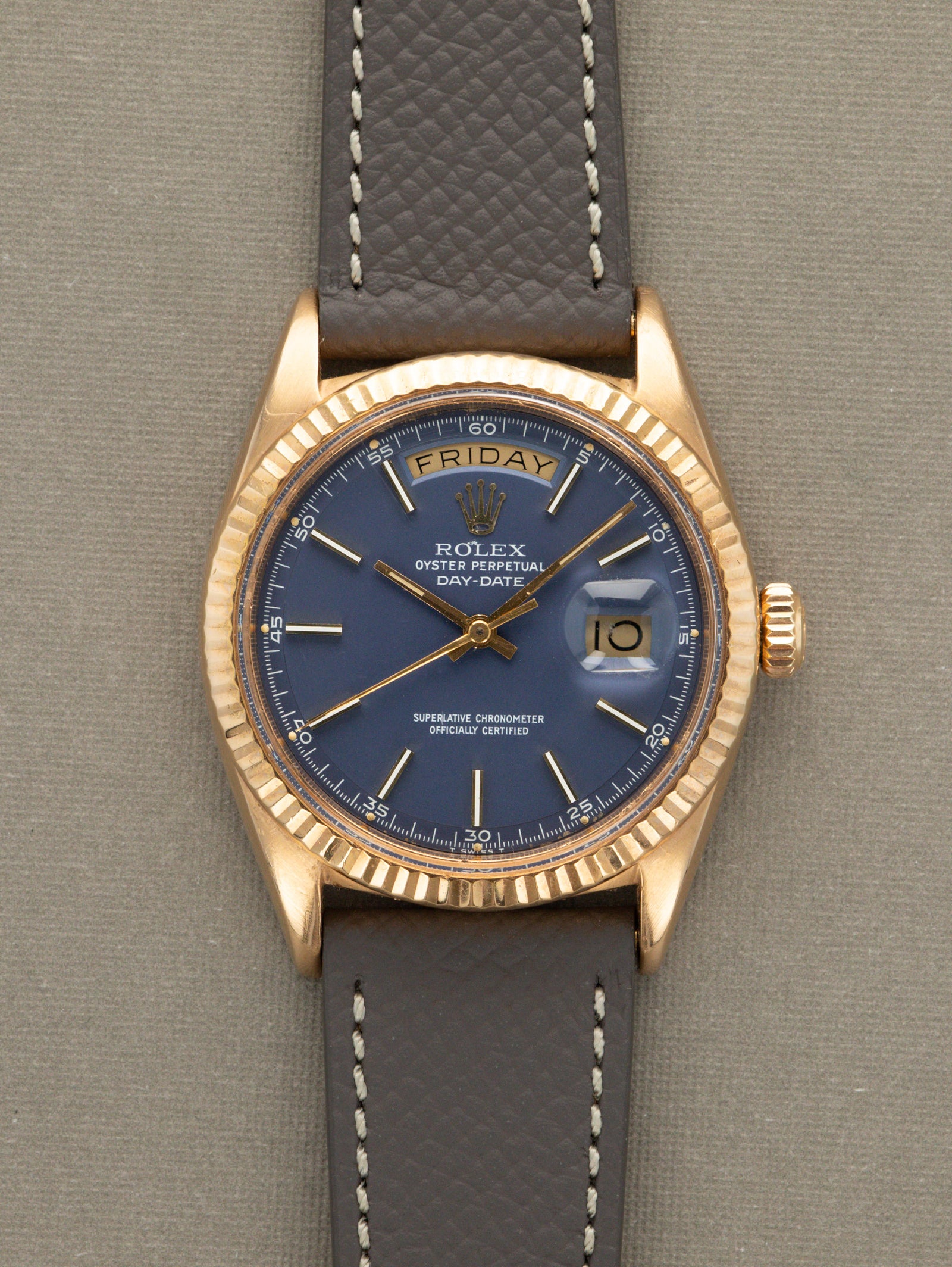 Rolex Day-Date Ref. 1803 Rose Gold - Satin Blue Dial