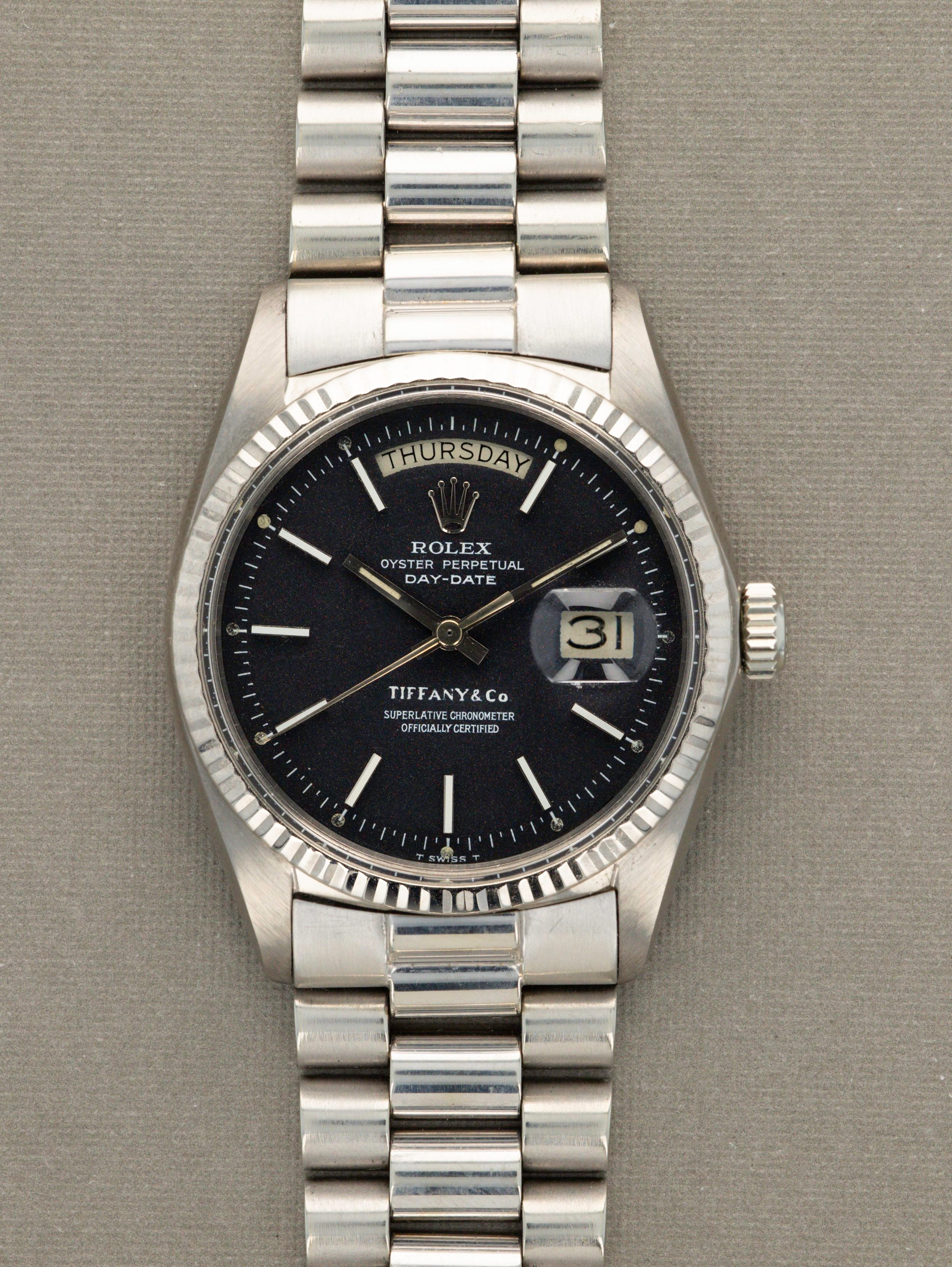 Rolex Day-Date Ref. 1803 WG Matte Black Confetti Tiffany & Co.