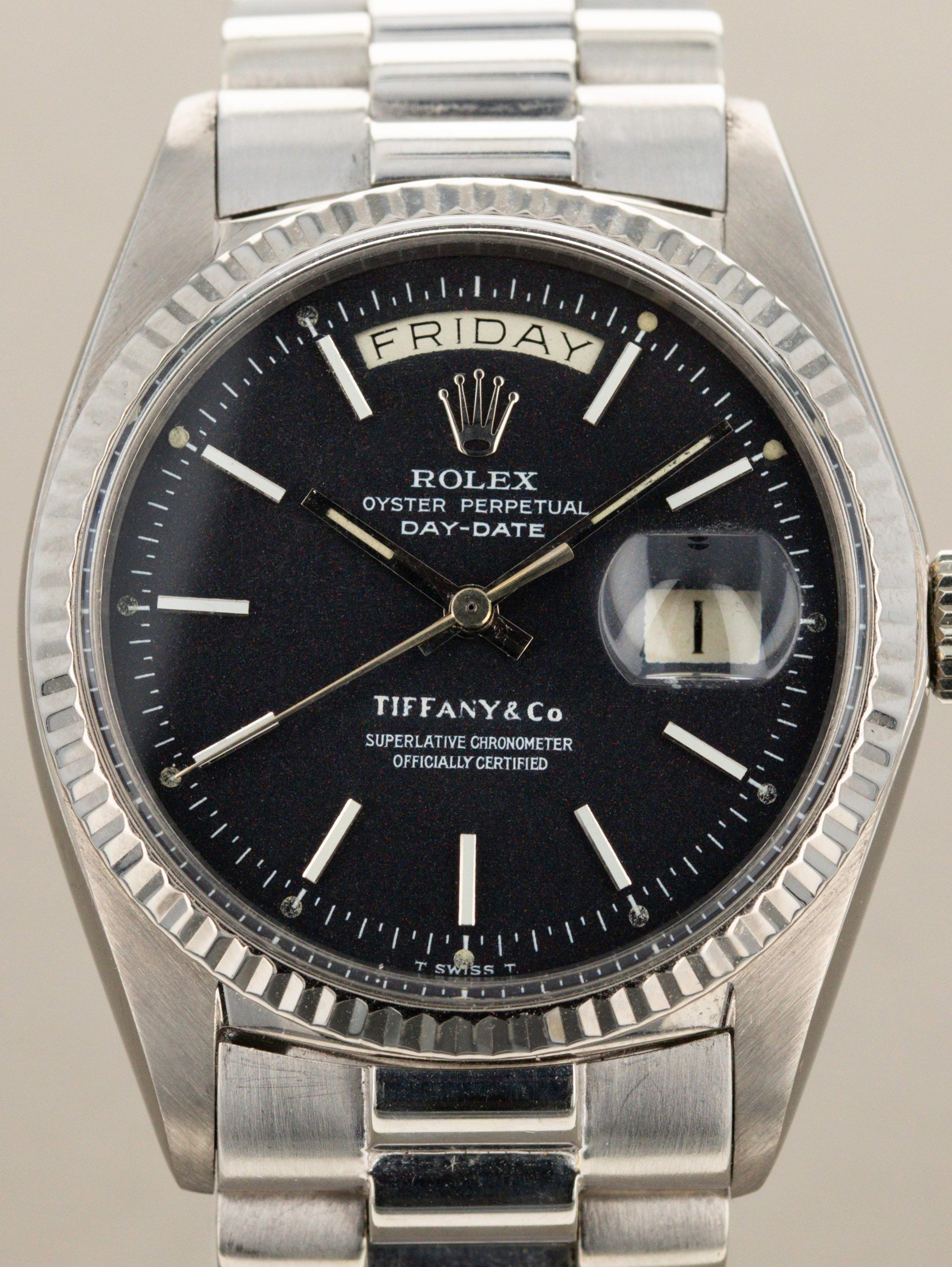 Rolex Day-Date Ref. 1803 WG Matte Black Confetti Tiffany & Co.