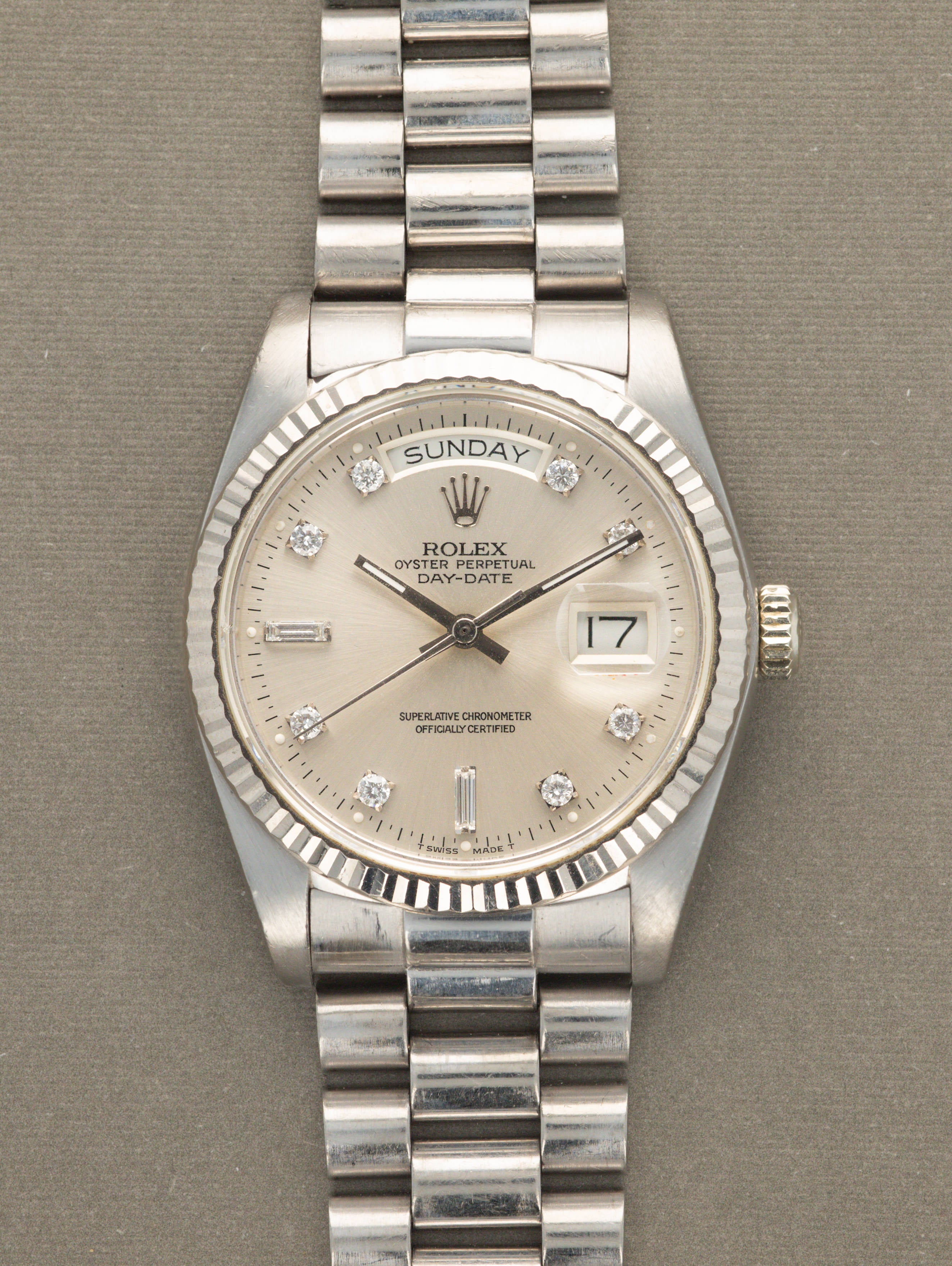 Rolex Day-Date Ref. 18039 - Silver 'Diamond' Dial