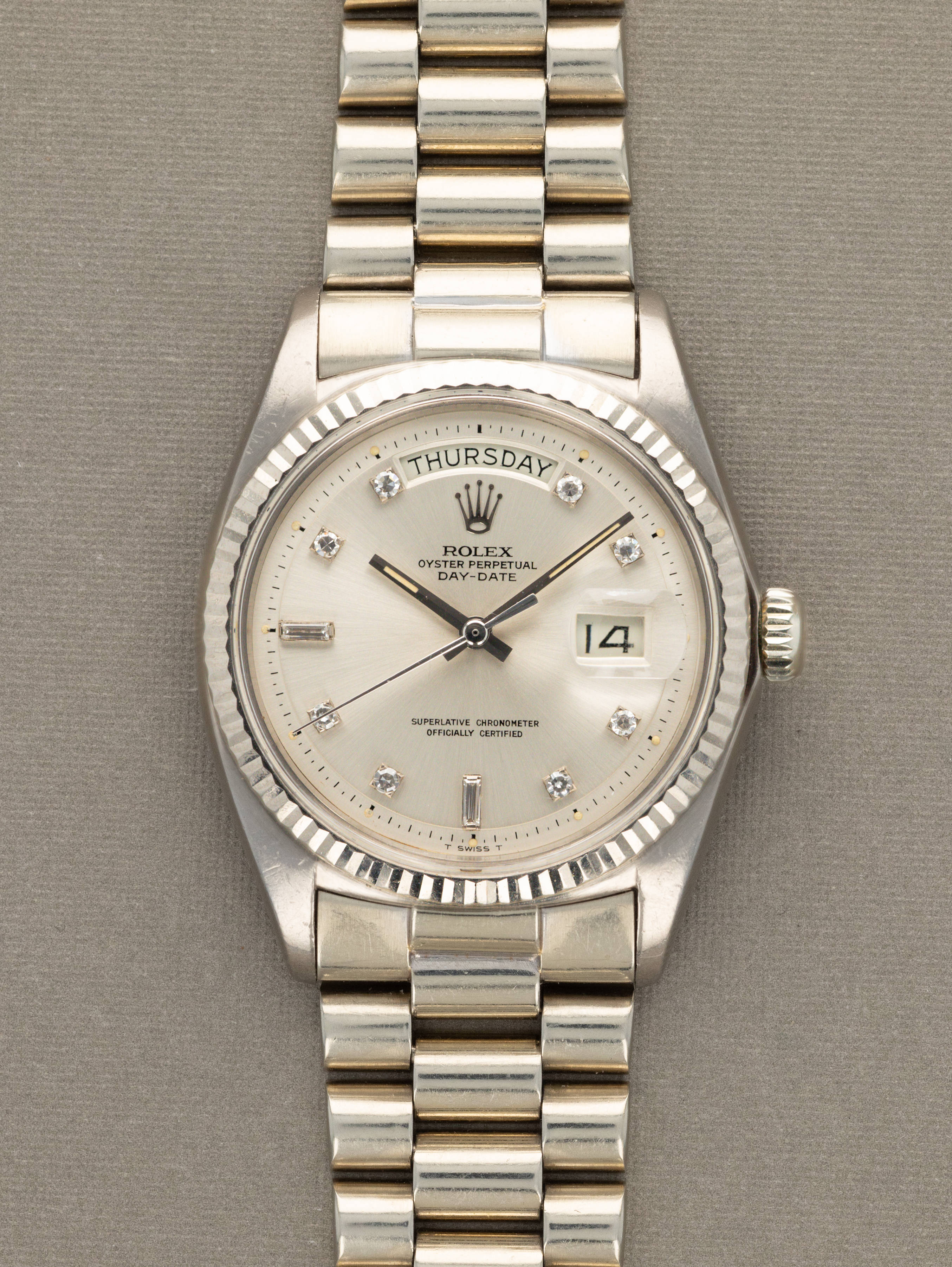 Rolex Day-Date Ref. 1803/9 - Sunburst Silver Diamond Dial