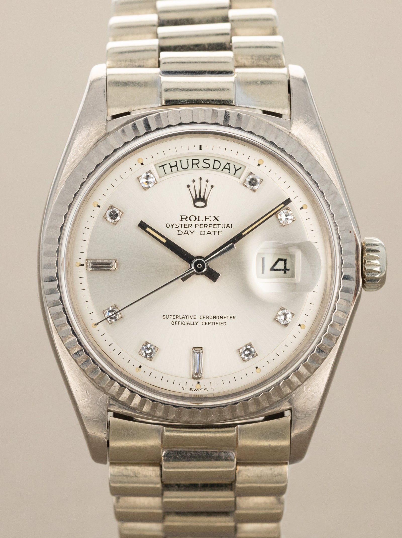 Rolex Day-Date Ref. 1803/9 - Sunburst Silver Diamond Dial