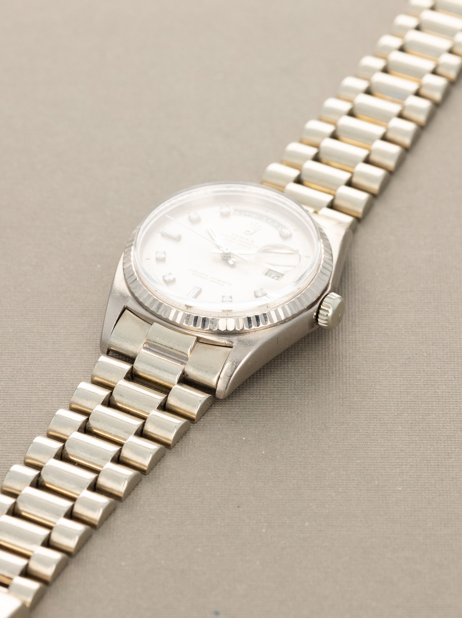 Rolex Day-Date Ref. 1803/9 - Sunburst Silver Diamond Dial