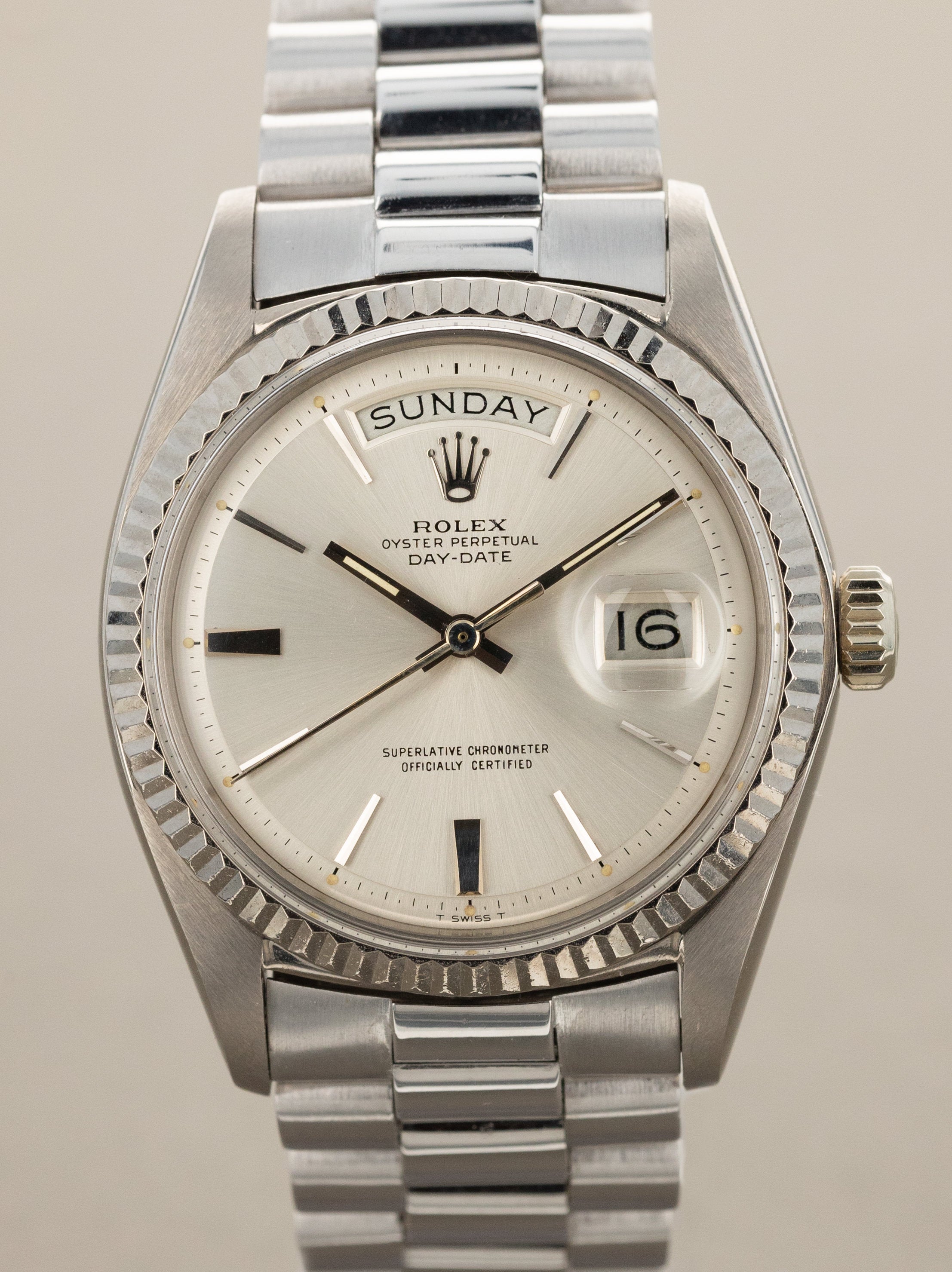 Rolex Day-Date Ref. 1803/9 - Sunburst Silver 'Doorstop' Dial w/ 'Big Logo' Bracelet