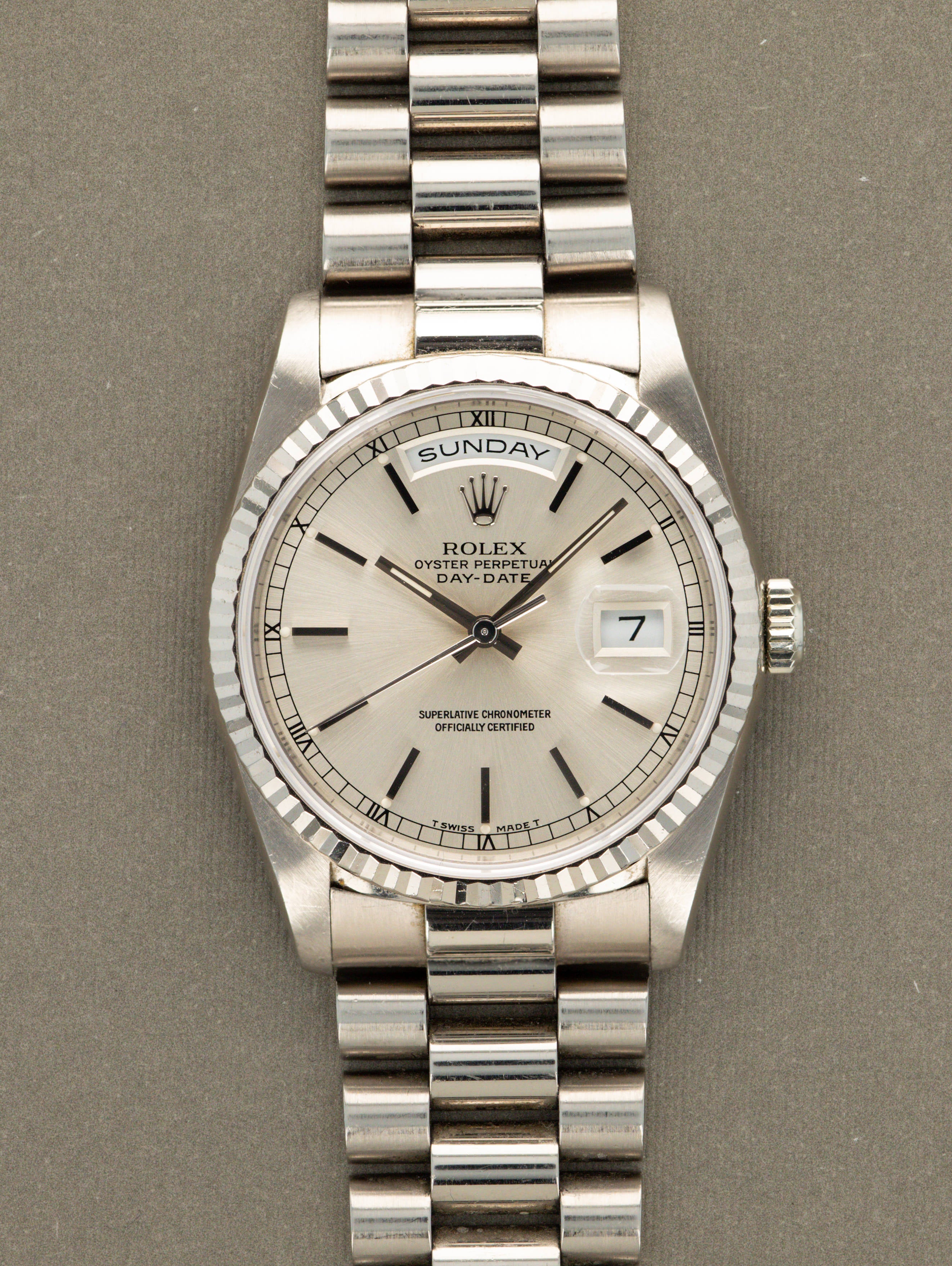 Rolex Day-Date Ref. 18239 - 'Double Quickset' Sunburst Silver Dial
