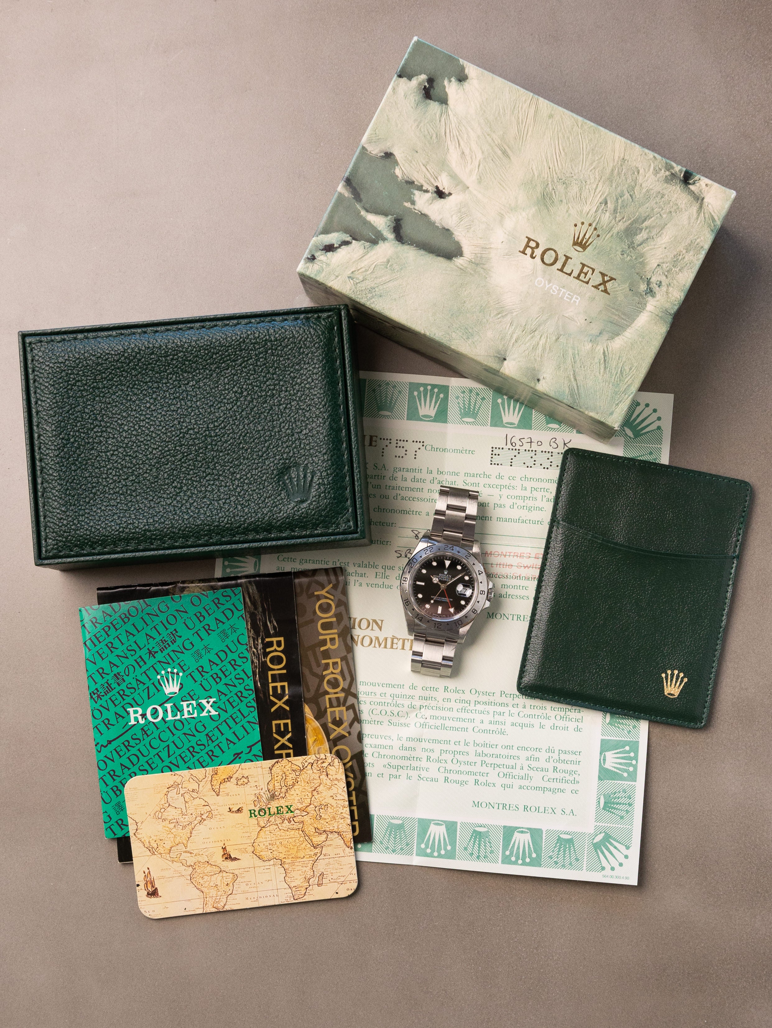 Rolex Explorer II Ref. 16570 - Gloss Black Dial w/ Box & Papers Unpolished