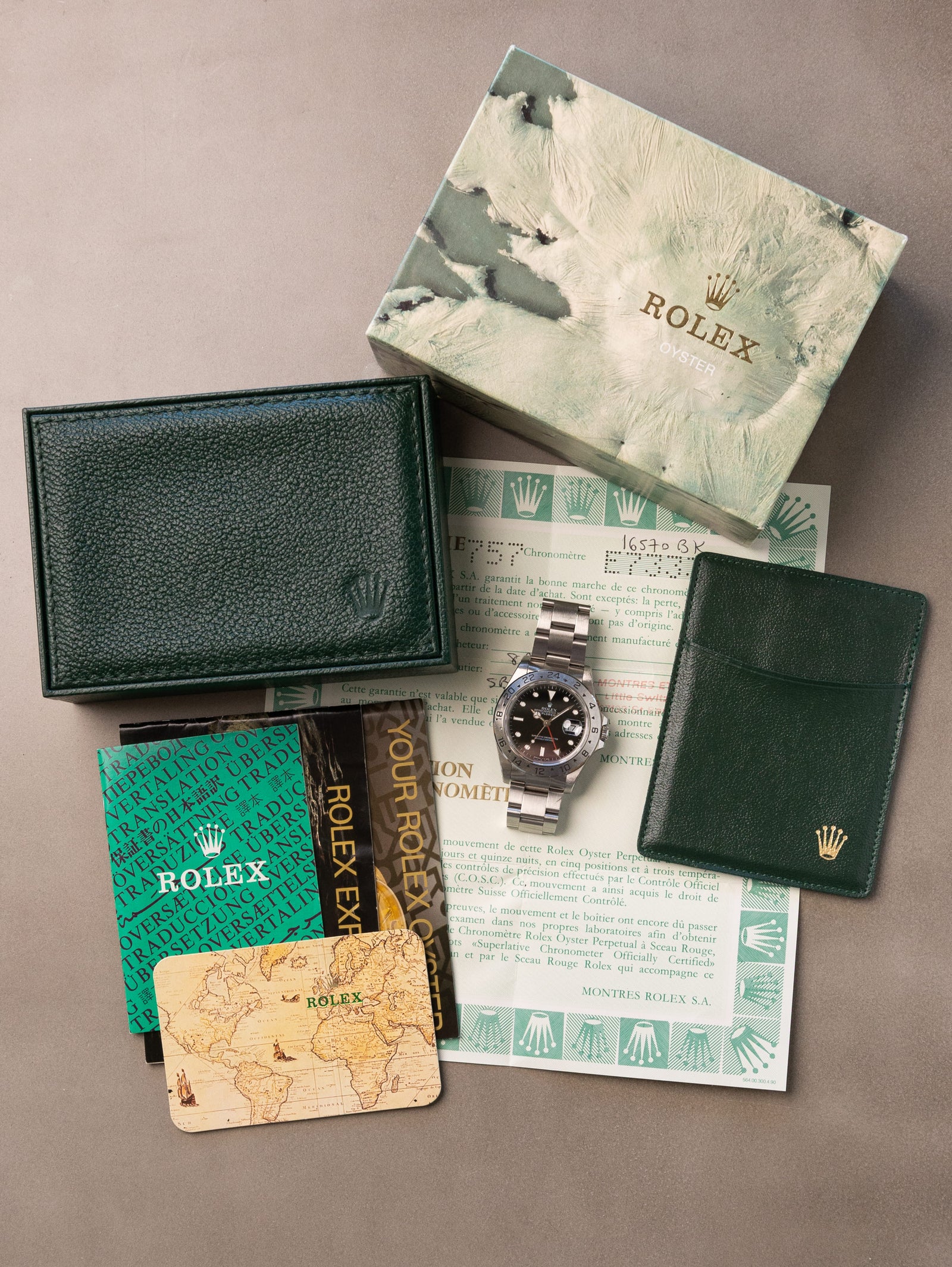 Rolex Explorer II Ref. 16570 - Gloss Black Dial w/ Box & Papers Unpolished