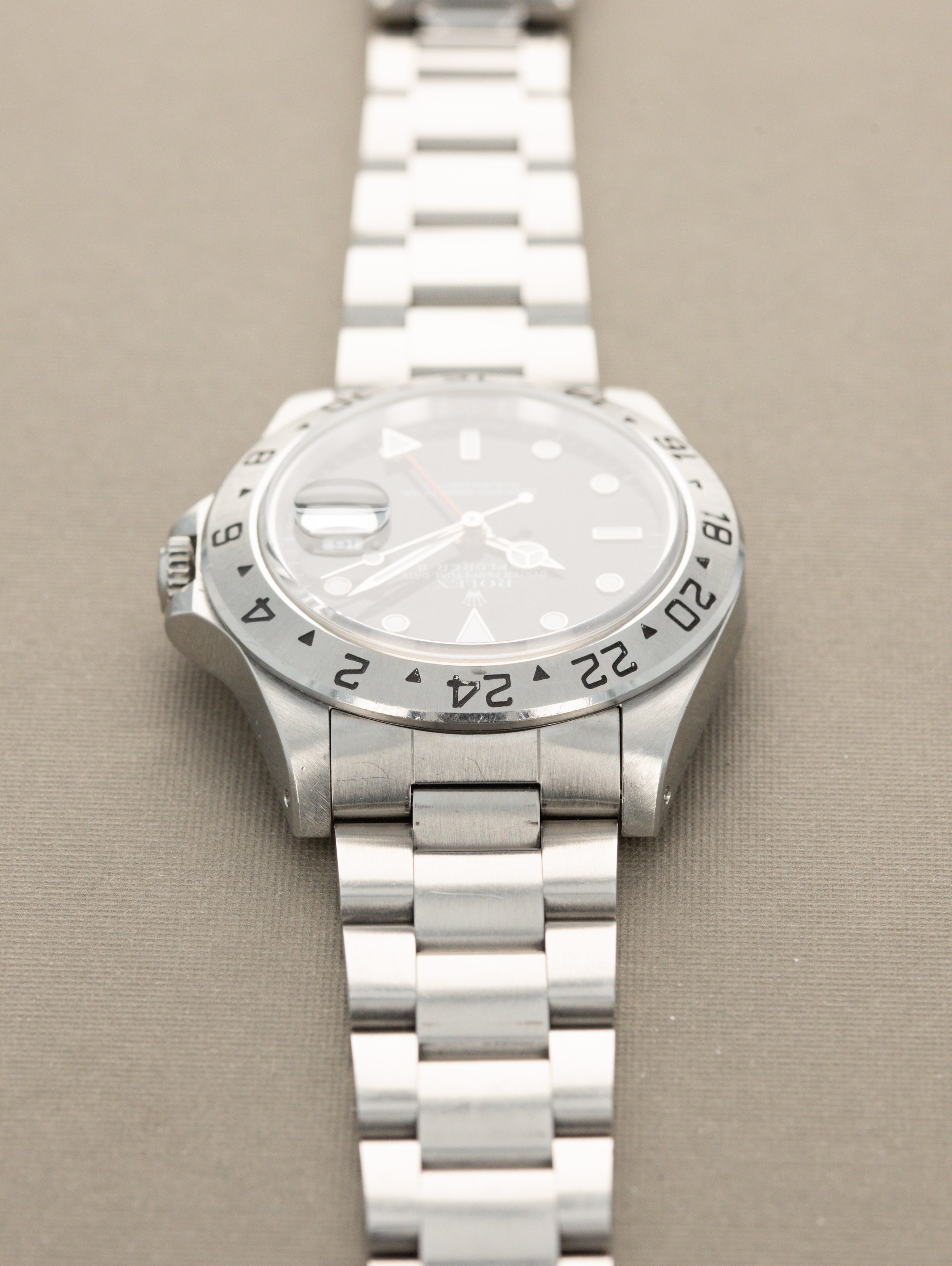Rolex Explorer II Ref. 16570 - Gloss Black Dial w/ Box & Papers Unpolished
