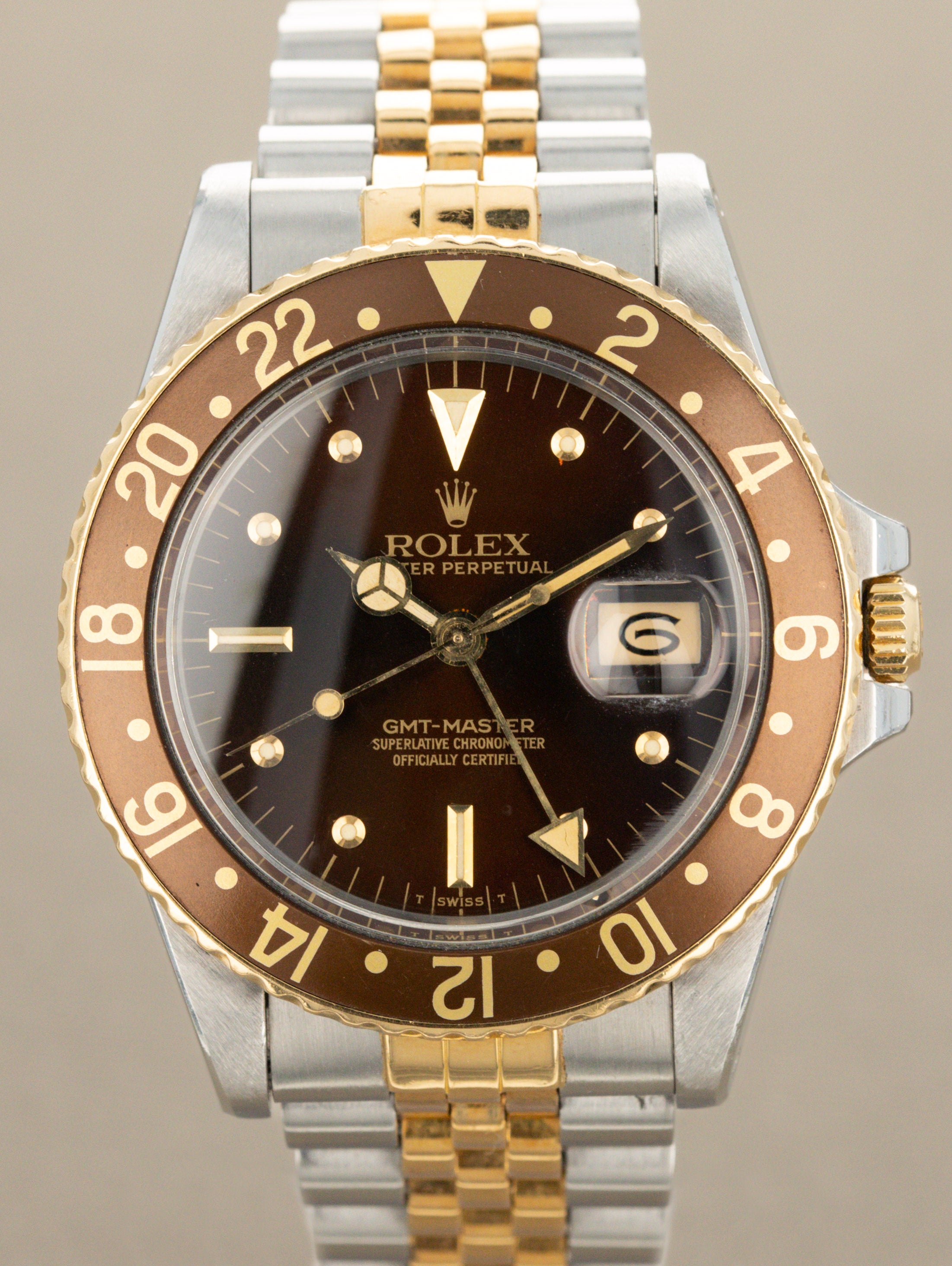 Rolex GMT-Master Ref. 16753 'Root Beer' - Sunburst Brown 'Nipple' Dial Unpolished