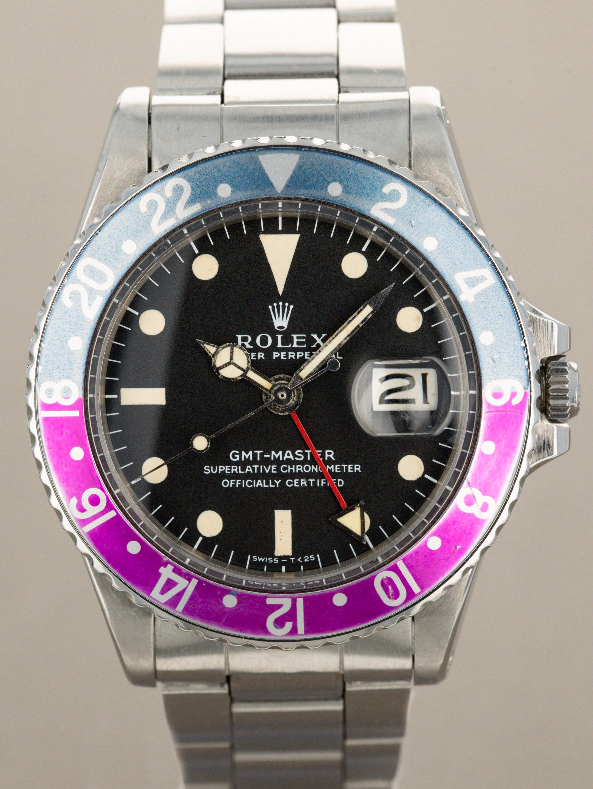 Rolex GMT-Master Ref. 1675 - Fuschia Bezel, Mark 1 Dial