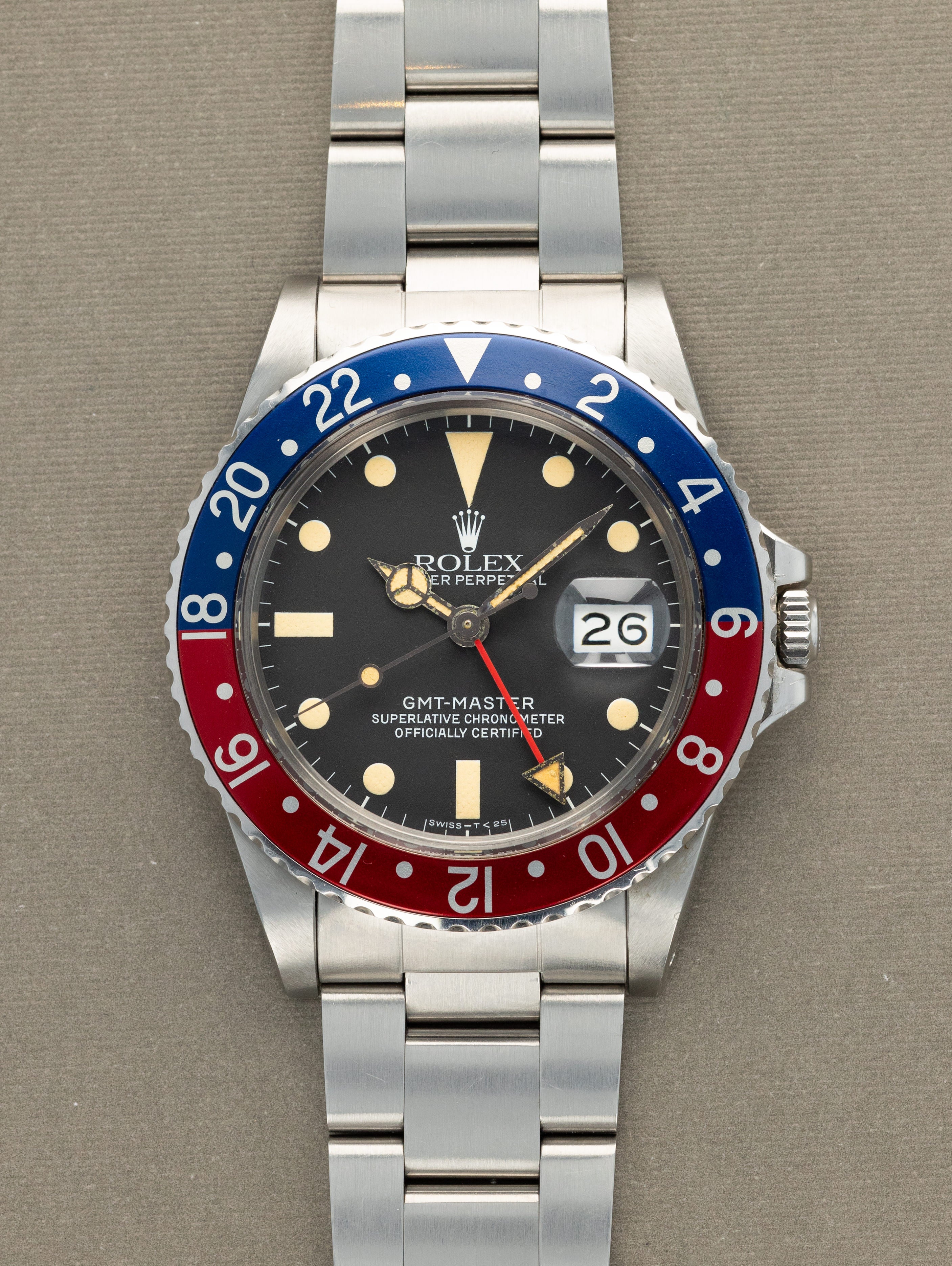 Rolex GMT-Master Ref. 16750 'Pepsi' - Transitional Matte Dial Caseback Sticker