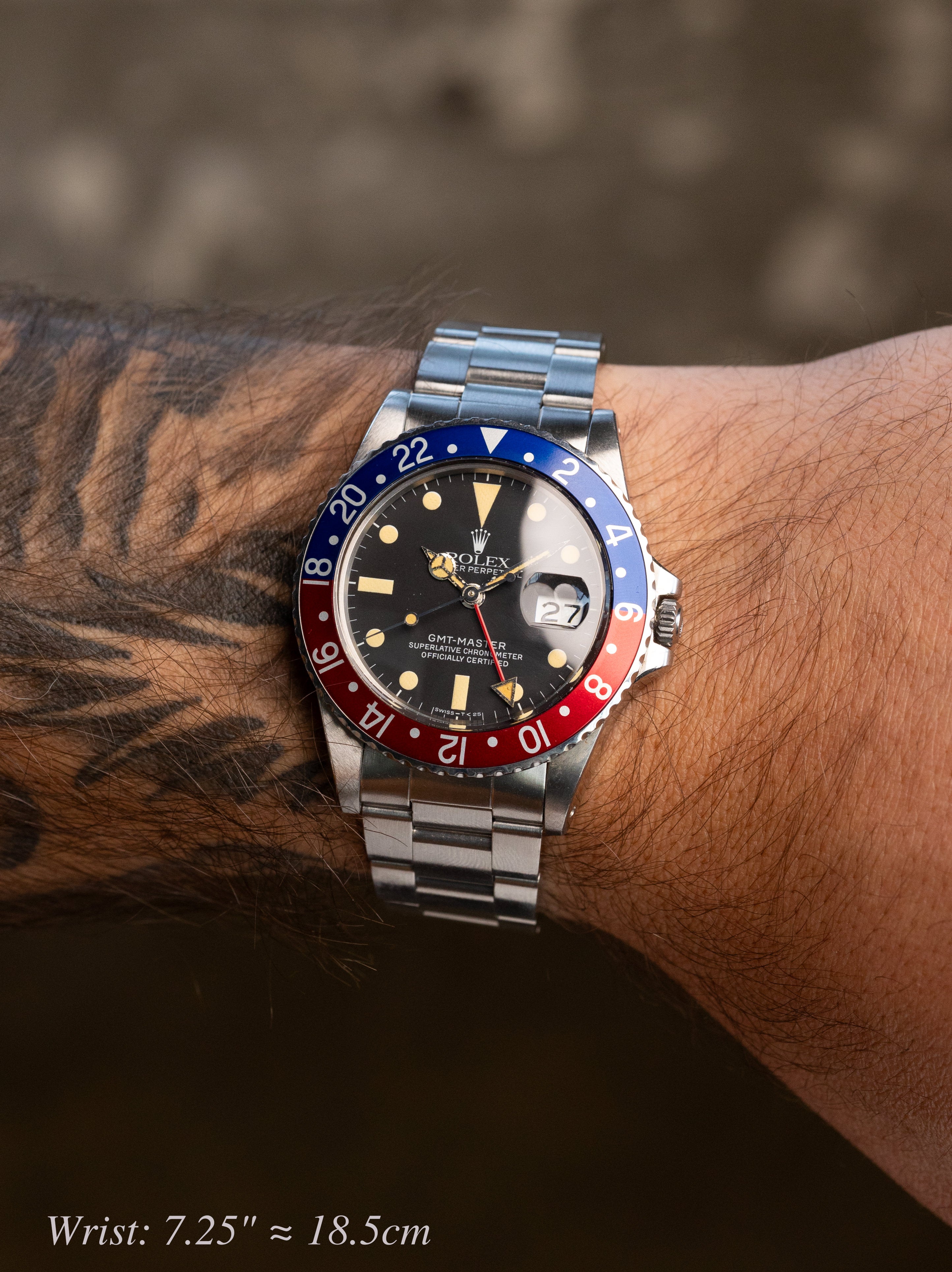 Rolex GMT-Master Ref. 16750 'Pepsi' - Transitional Matte Dial Caseback Sticker
