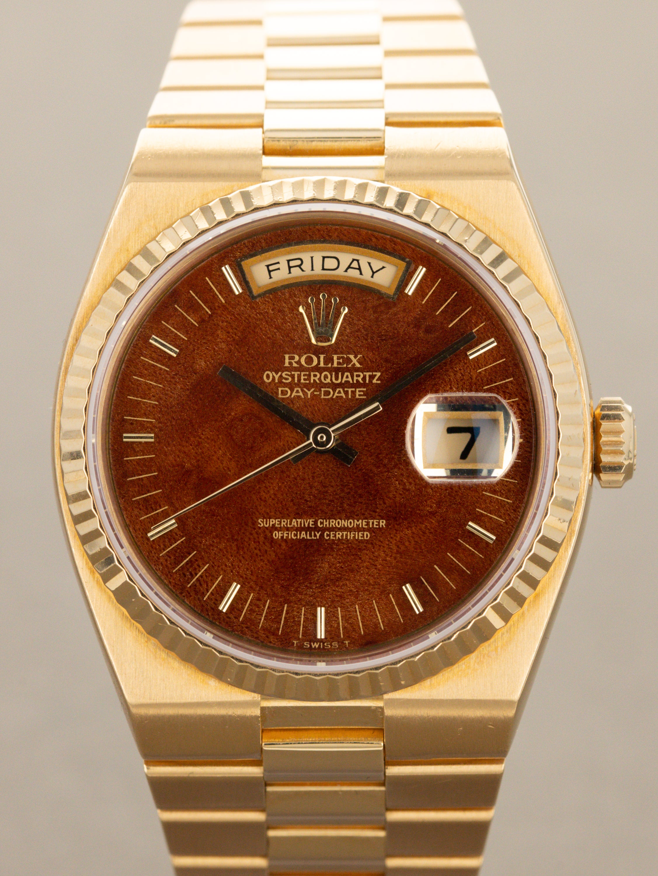 Rolex Oysterquartz Day-Date Ref. 19018N - 'Burlwood' Dial