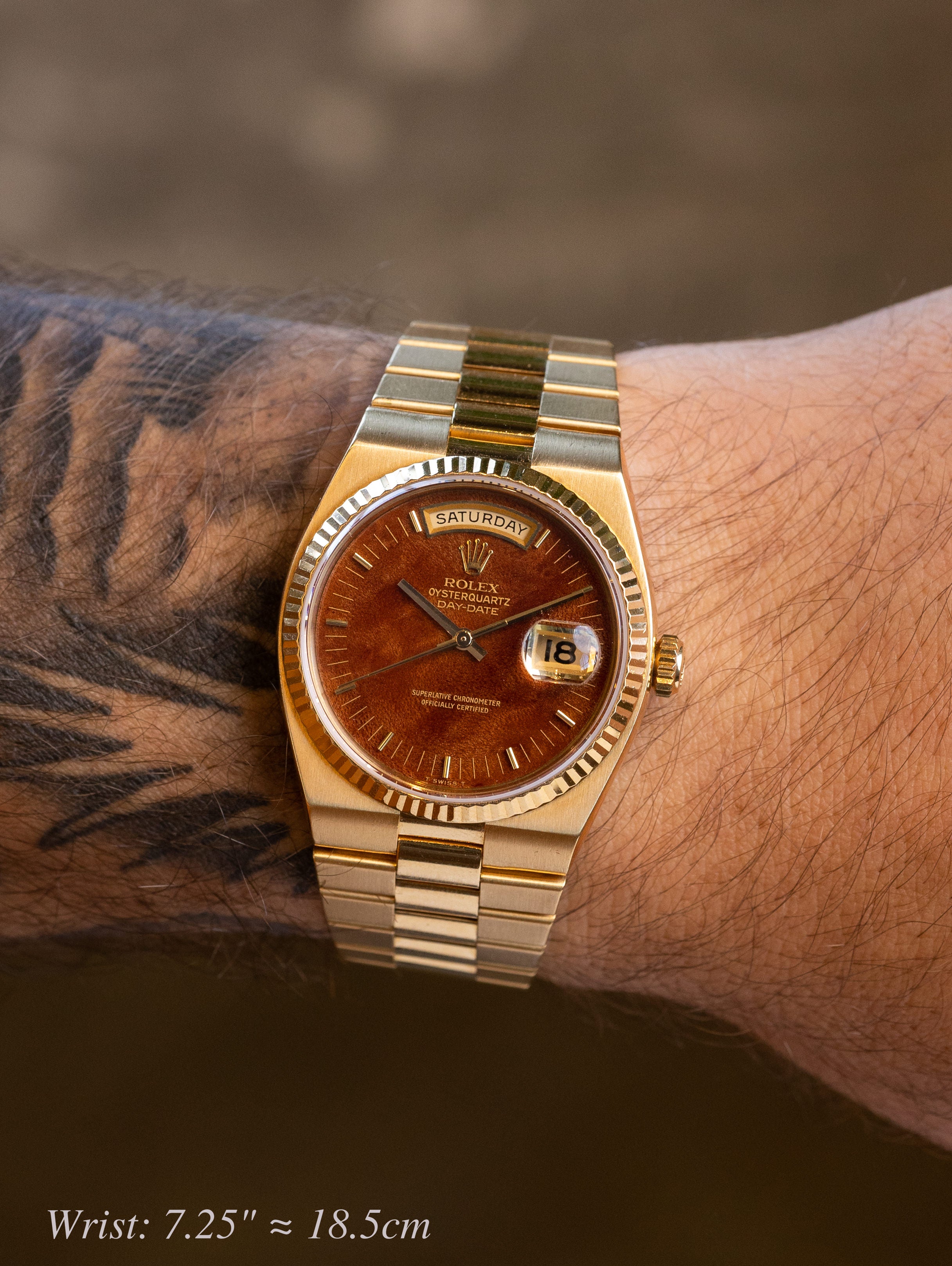 Rolex Oysterquartz Day-Date Ref. 19018N - 'Burlwood' Dial