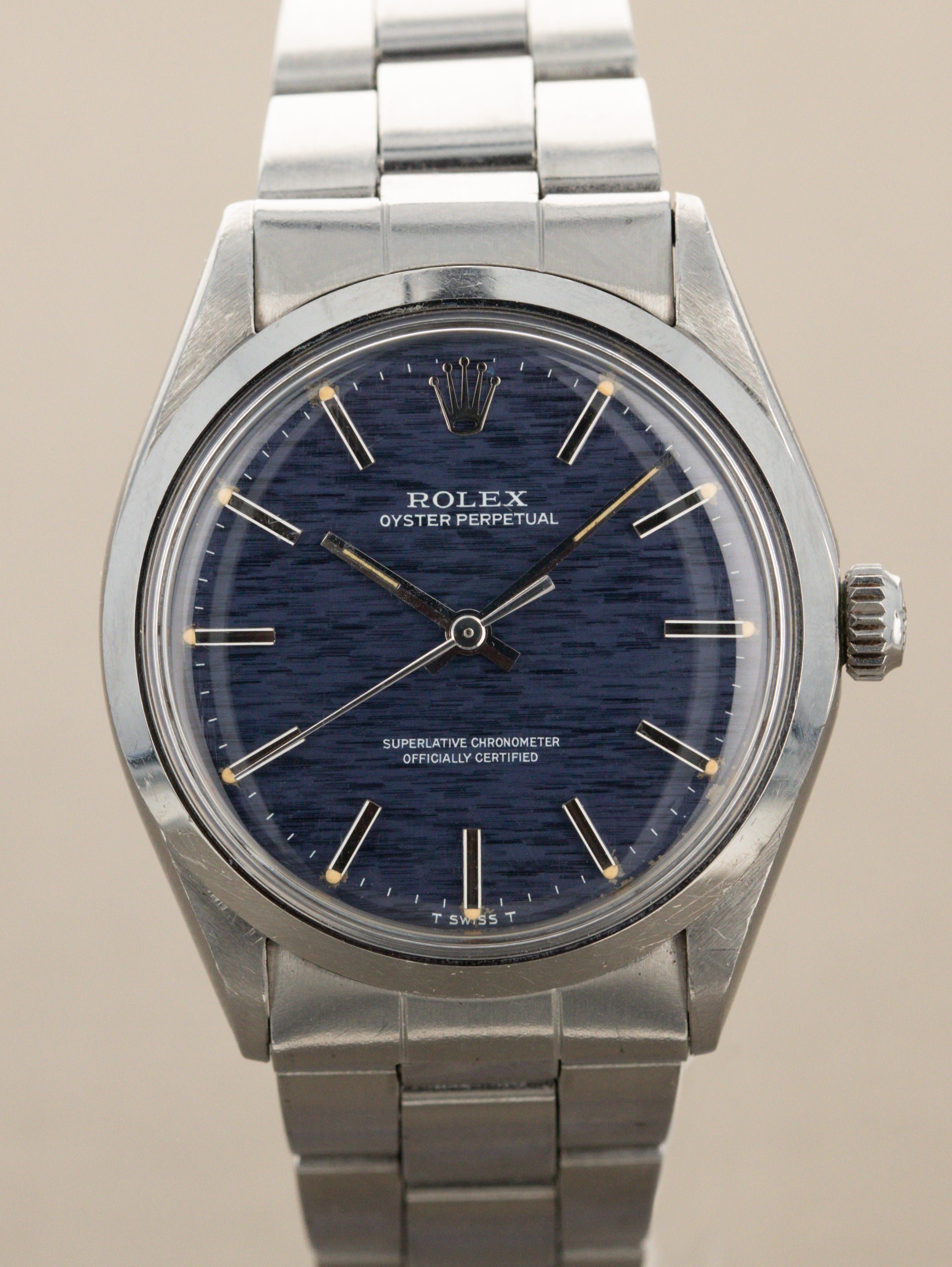 Rolex Oyster Perpetual Ref. 1002 - Blue 'Mosaic' Dial Unpolished