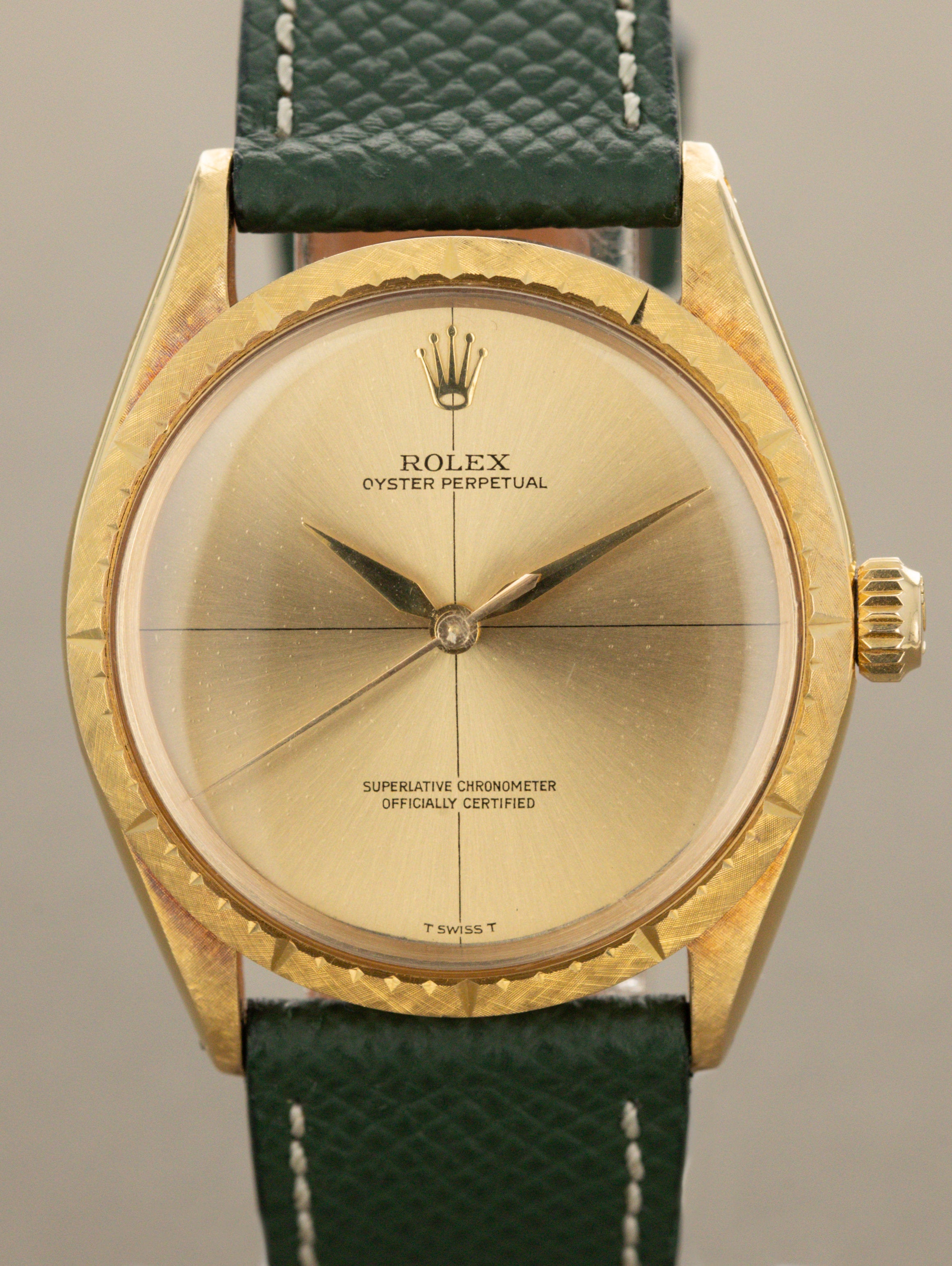 Rolex Oyster Perpetual Ref. 1009 'Zephyr' - Champagne 'Crosshair' Dial French Import Unpolished