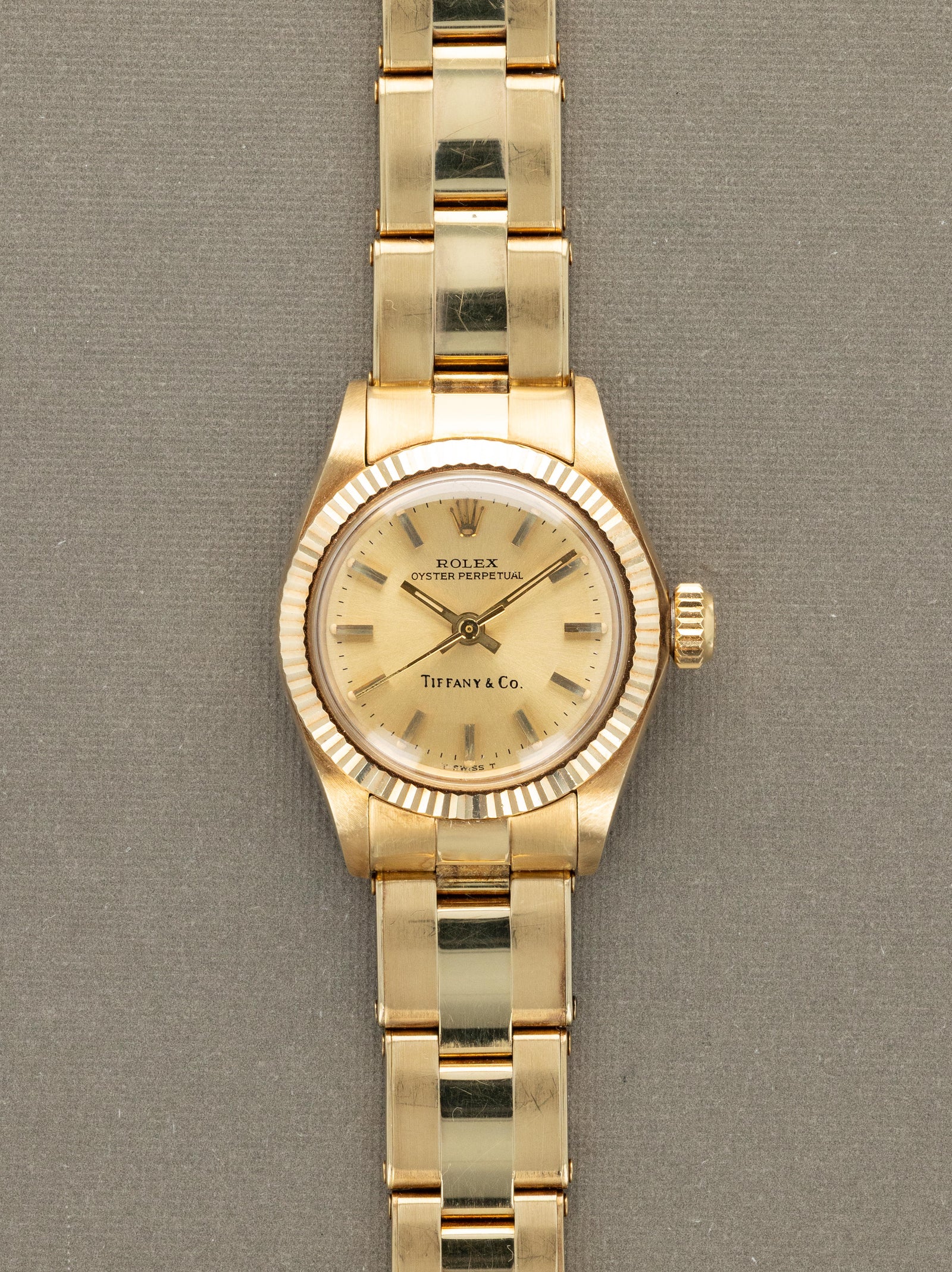 Rolex Oyster Perpetual Ref. 6719 'Tiffany & Co.' - Sunburst Champagne Dial Unpolished
