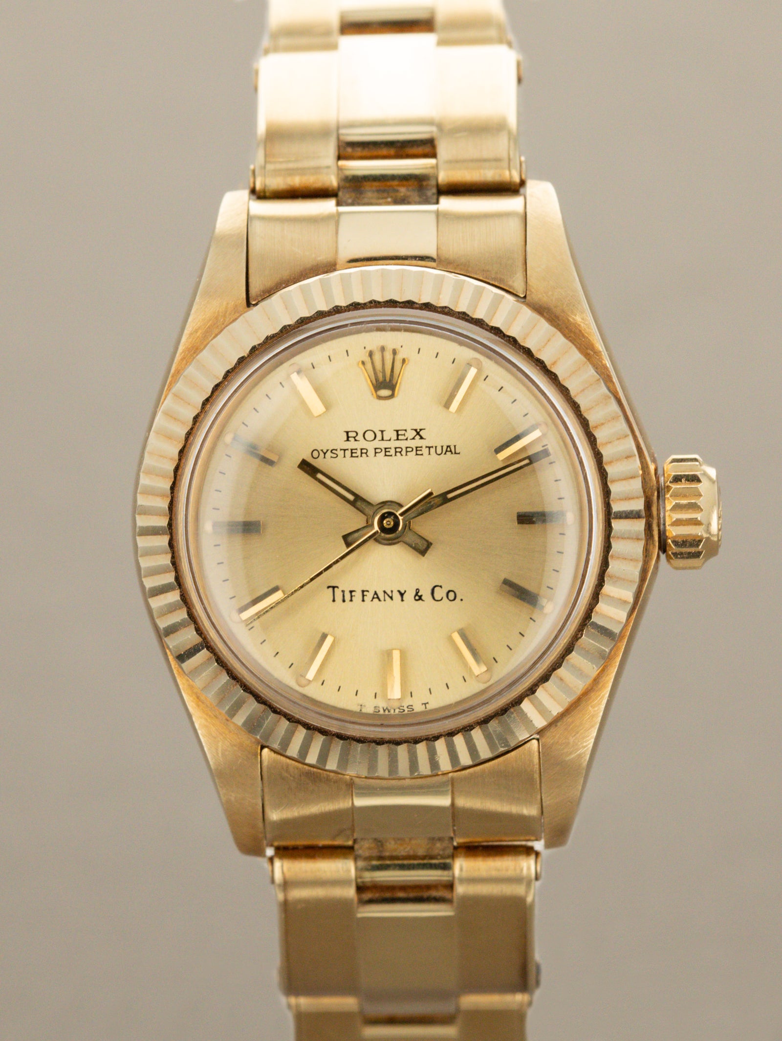 Rolex Oyster Perpetual Ref. 6719 'Tiffany & Co.' - Sunburst Champagne Dial Unpolished
