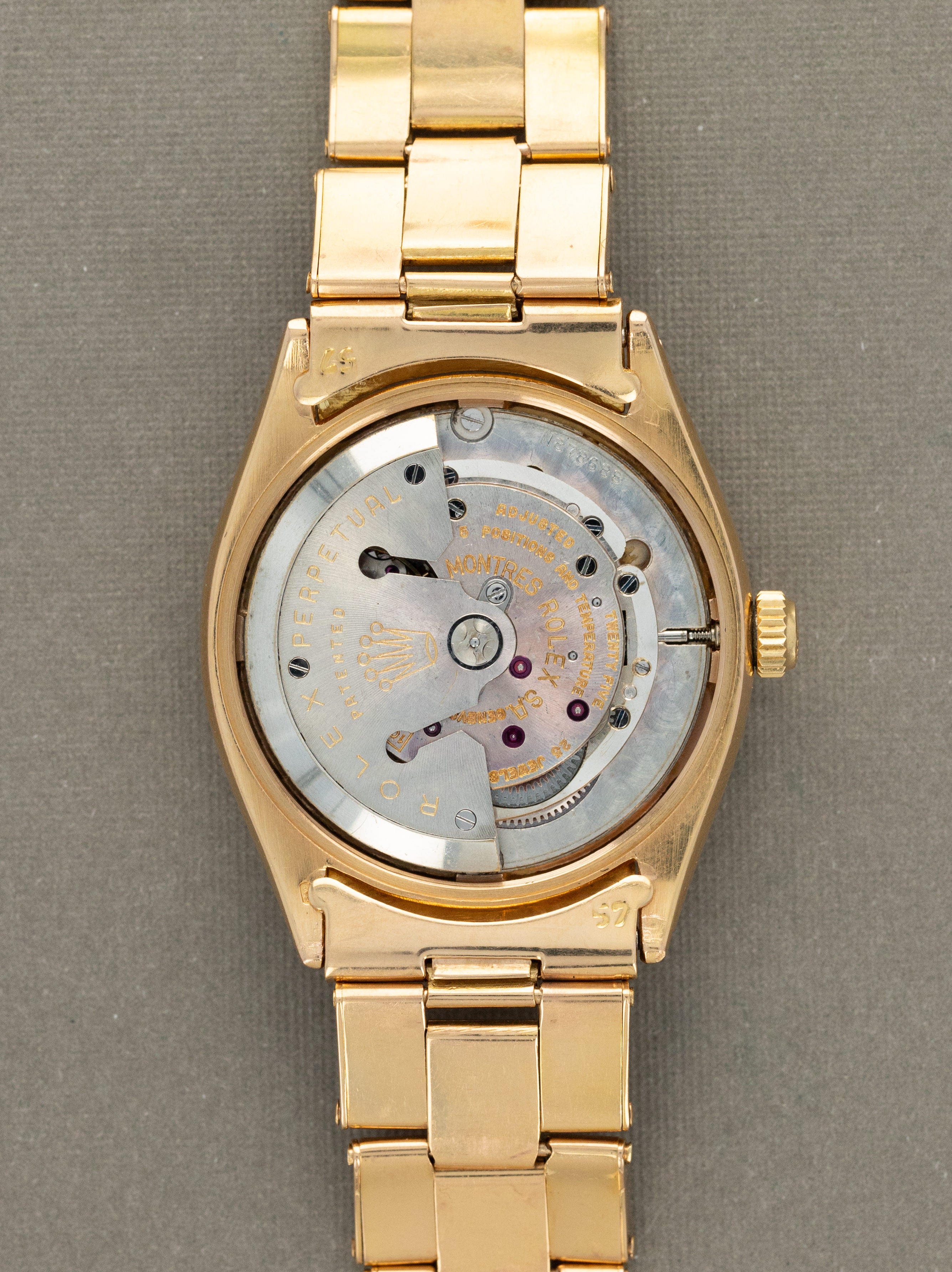 Rolex Oyster Perpetual Ref. 6567 Rose Gold - Satin Silver 'Serpico Y Laino' Dial