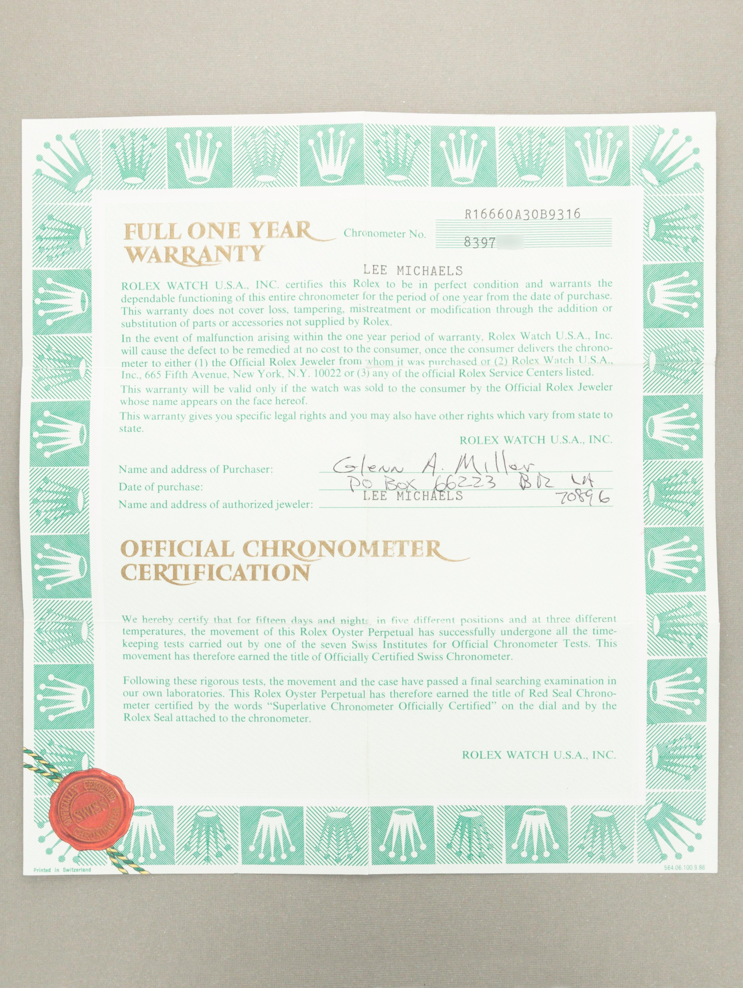 Rolex Sea-Dweller Ref. 16660 - Papers Pumpkin