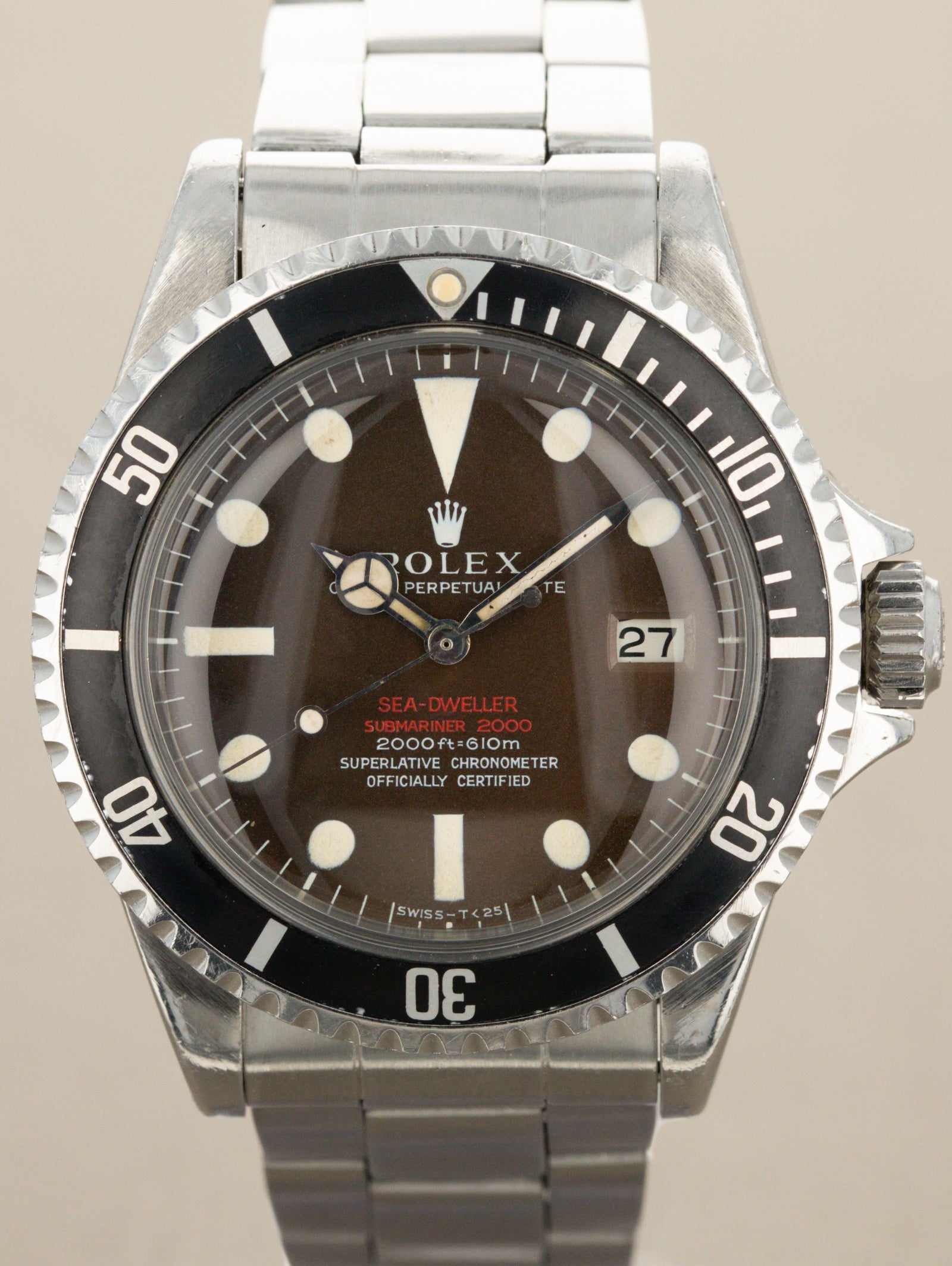 Rolex Sea-Dweller Ref. 1665 'Double Red' - Patent Pending 'Thin Case' With 'Tropical' Dial