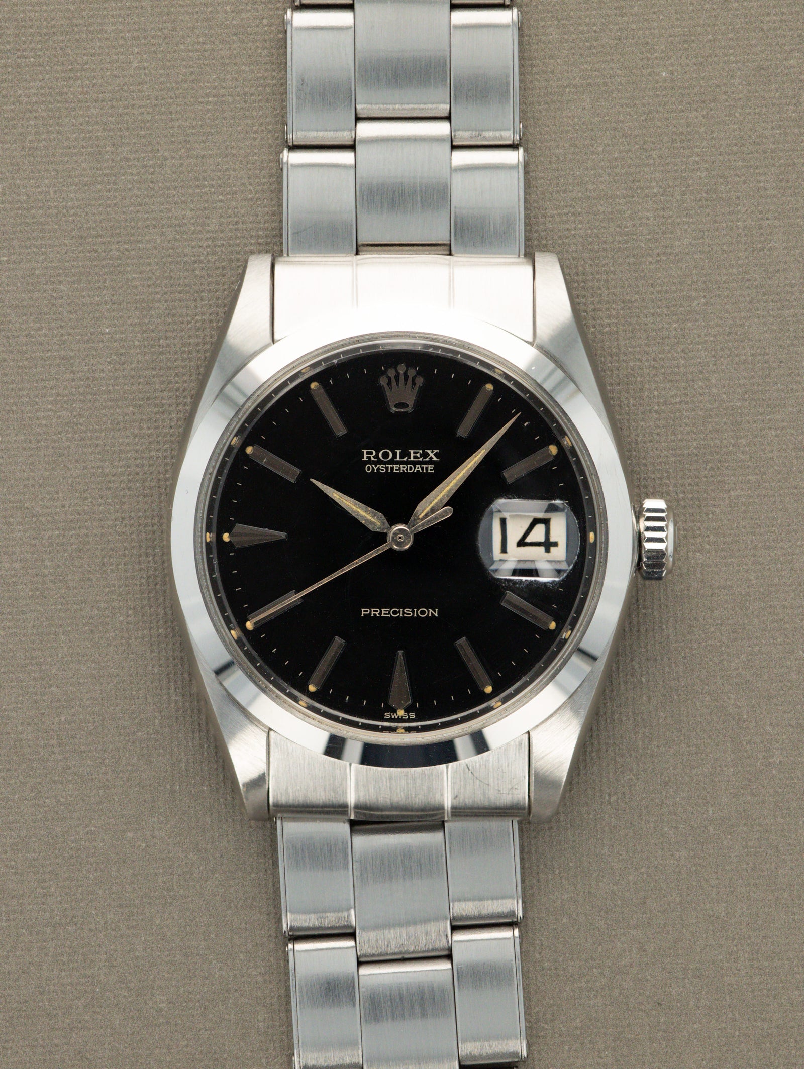 Rolex Oysterdate Precision Ref. 6694 - Black 'Gilt' Dial Unpolished w/ Caseback Sticker