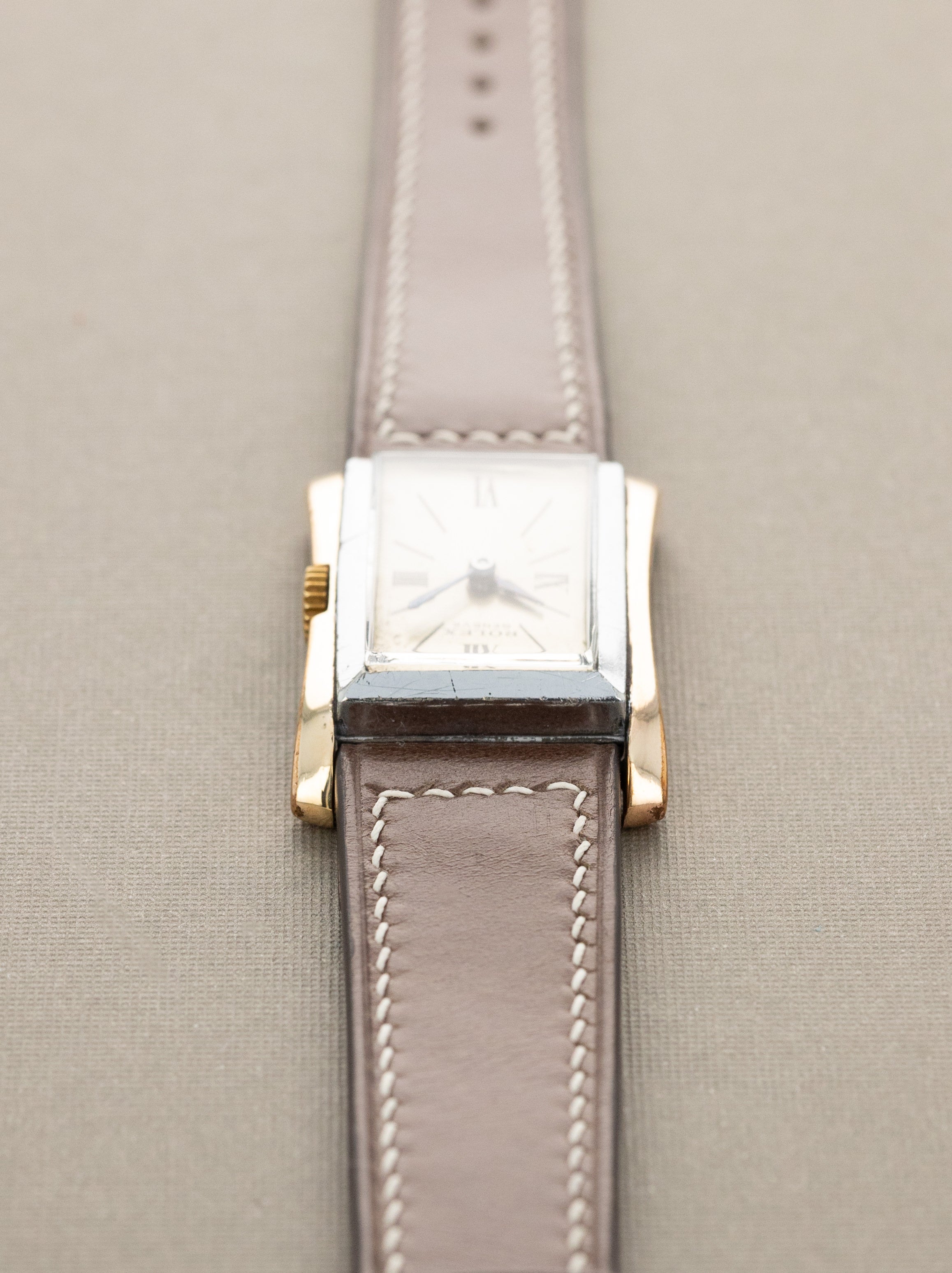 Rolex Two-Tone Rectangular Dress Watch Ref. 1378 - Sunburst Silver Dial