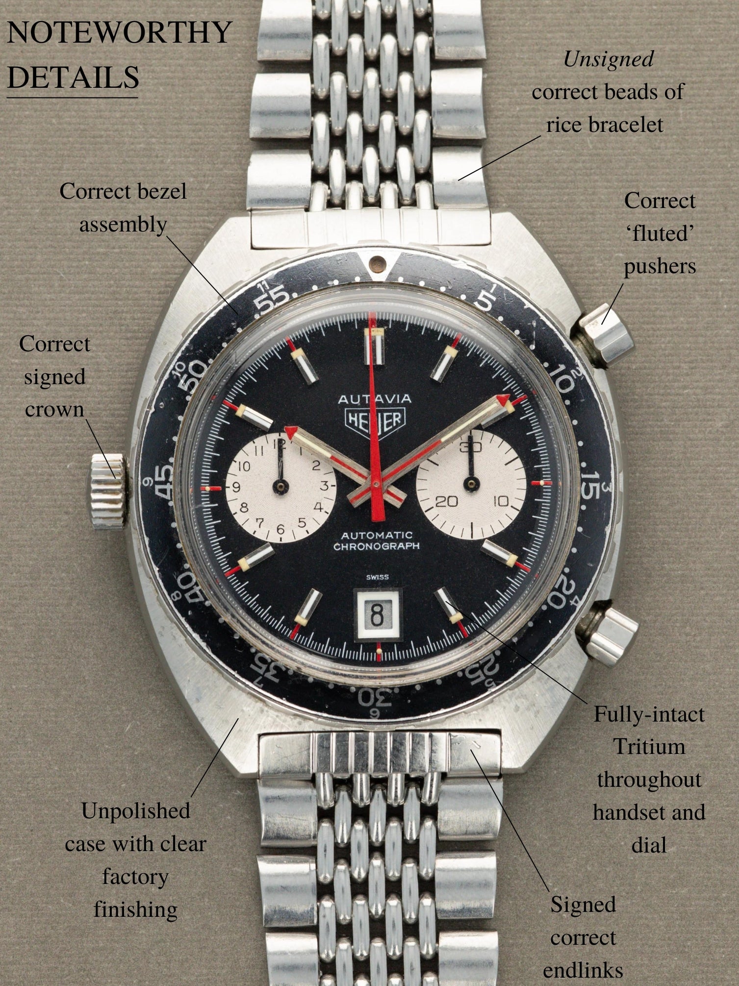Heuer Autavia Ref. 1163V 'Viceroy' - Unpolished