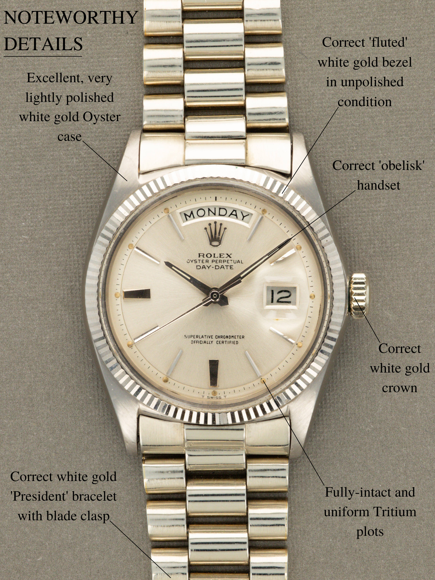 Rolex Day-Date Ref. 1803/9 - Sunburst Silver 'Doorstop' Dial