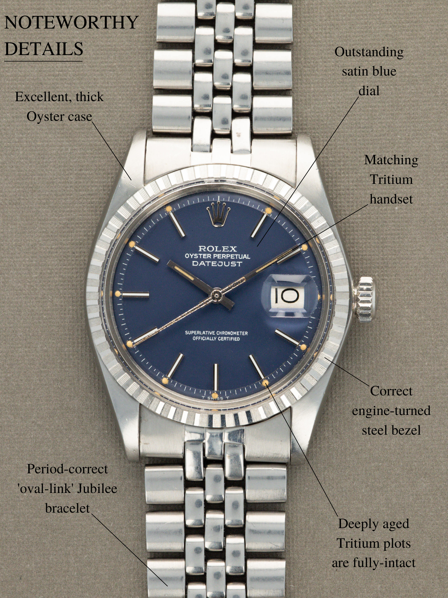Rolex Datejust Ref. 1603 - Blue 'Satin' Dial