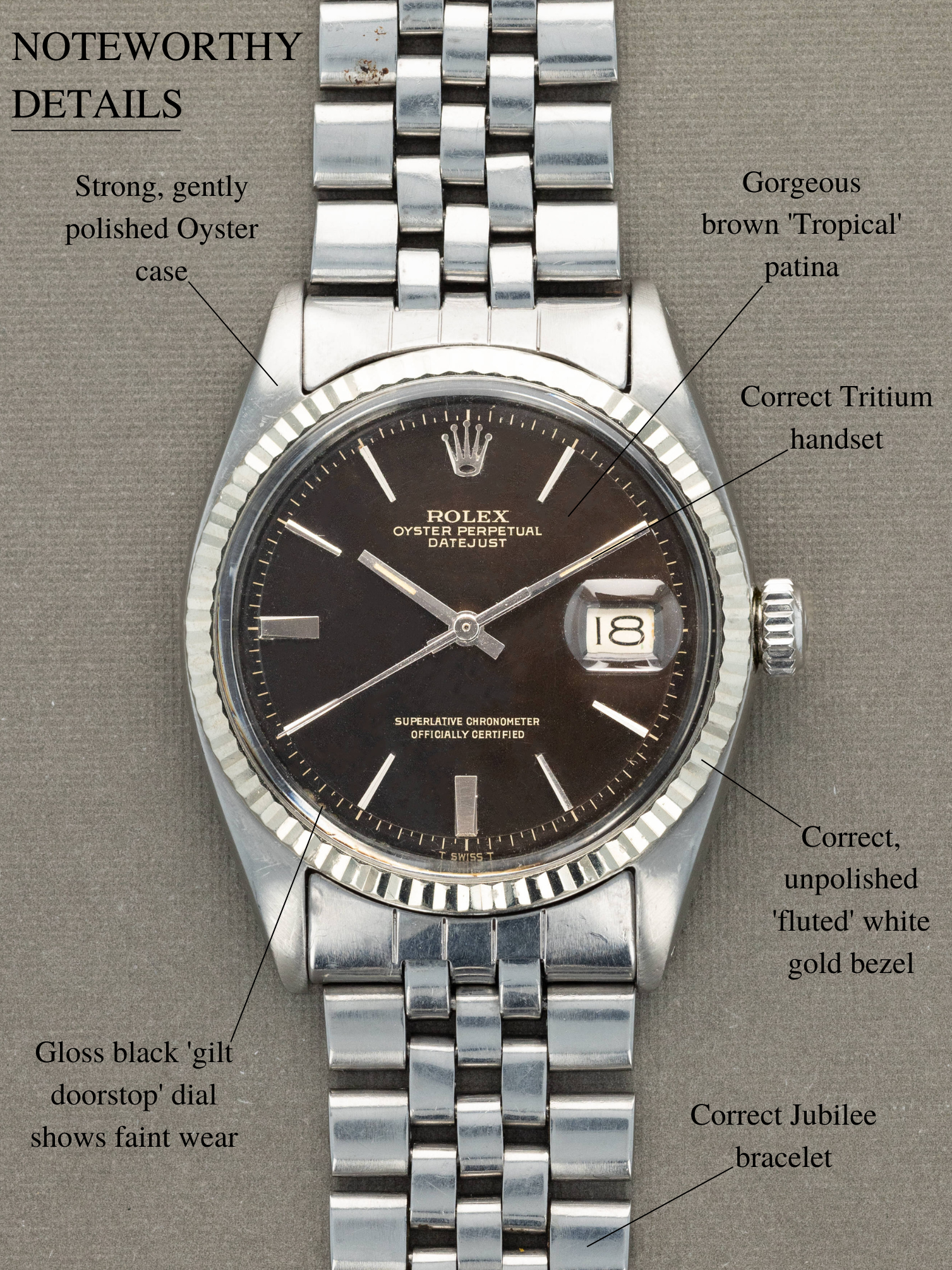 Rolex Datejust Ref. 1601 - Gloss Black 'Tropical Gilt' Dial
