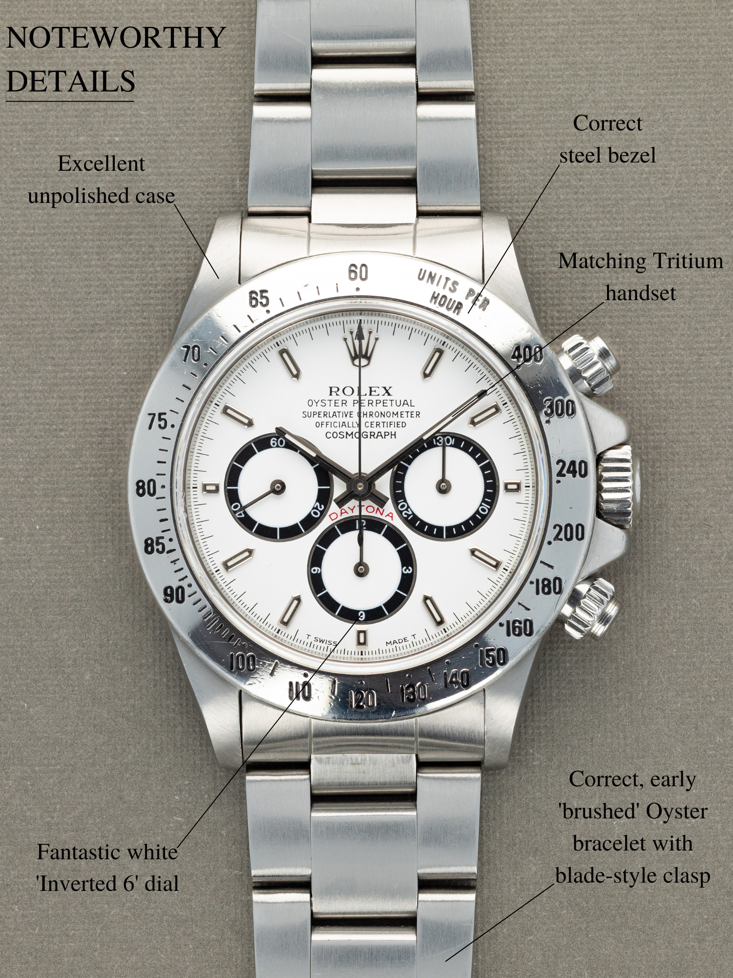Rolex Daytona Ref. 16520 'Zenith' - White 'Inverted 6' Dial