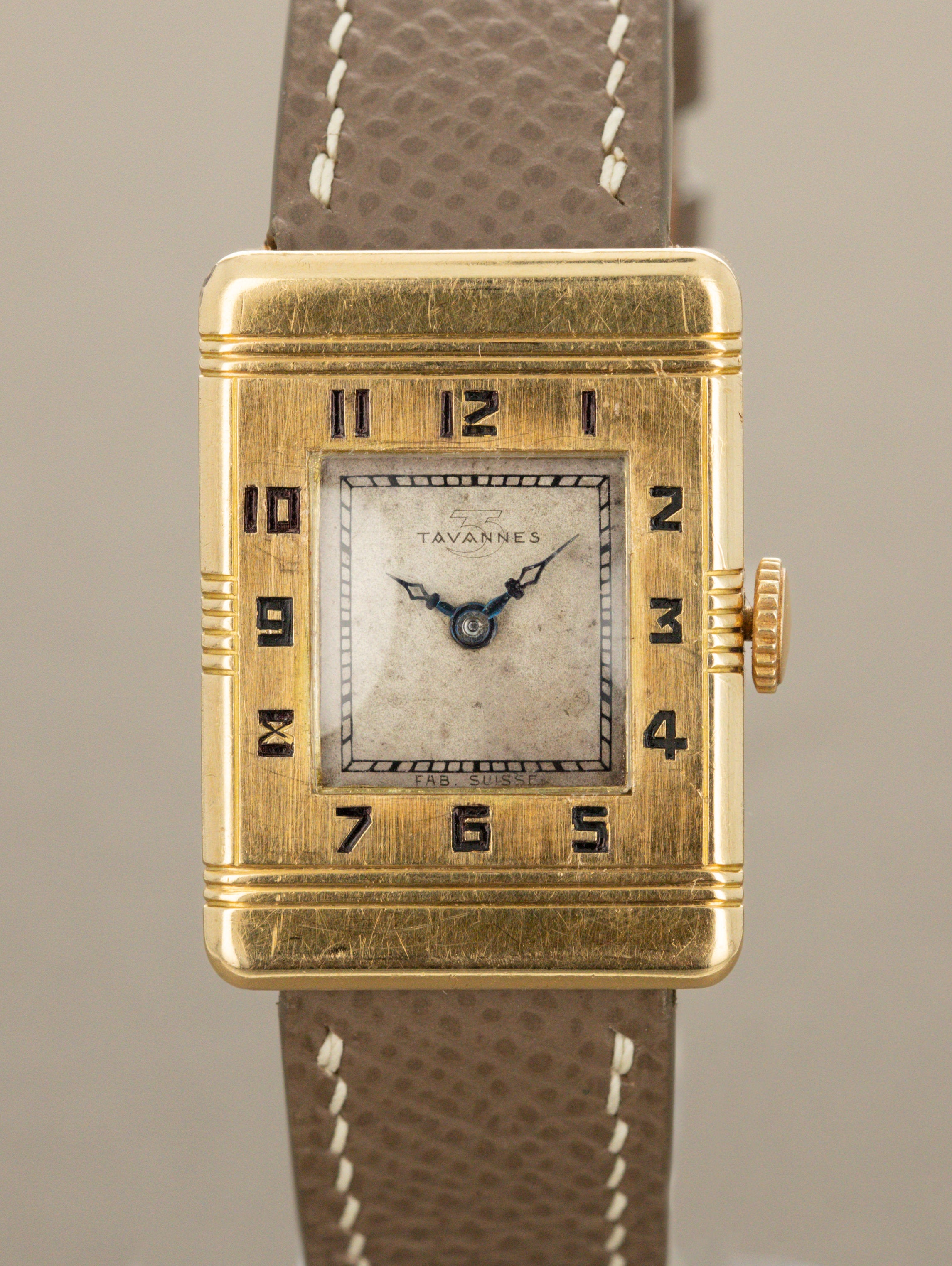 Tavannes Yellow Gold Rectangular Dress Watch - Unpolished
