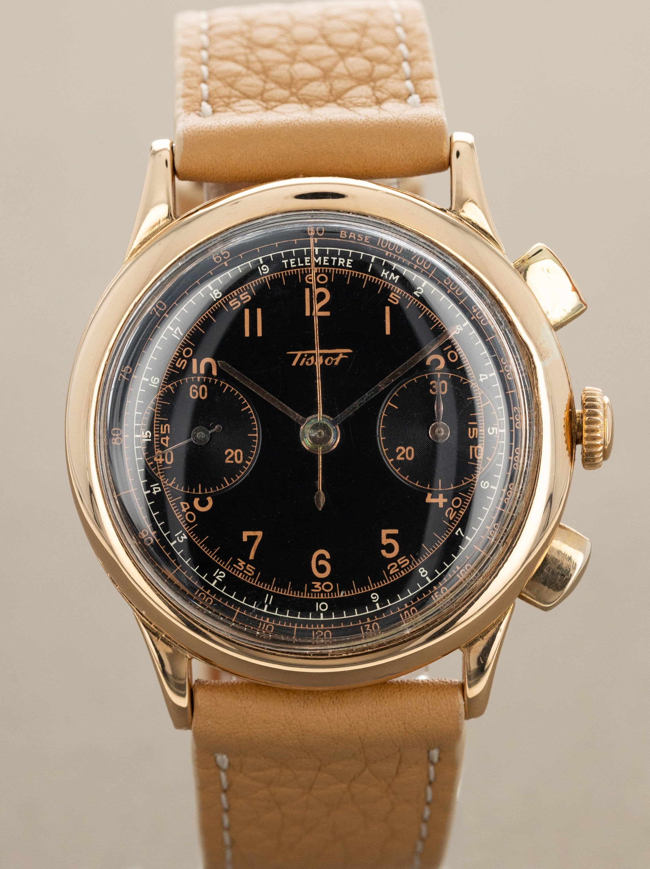 Tissot 15TL Rose Gold Chronograph - Black 'Gilt' Multi-Scale' Dial