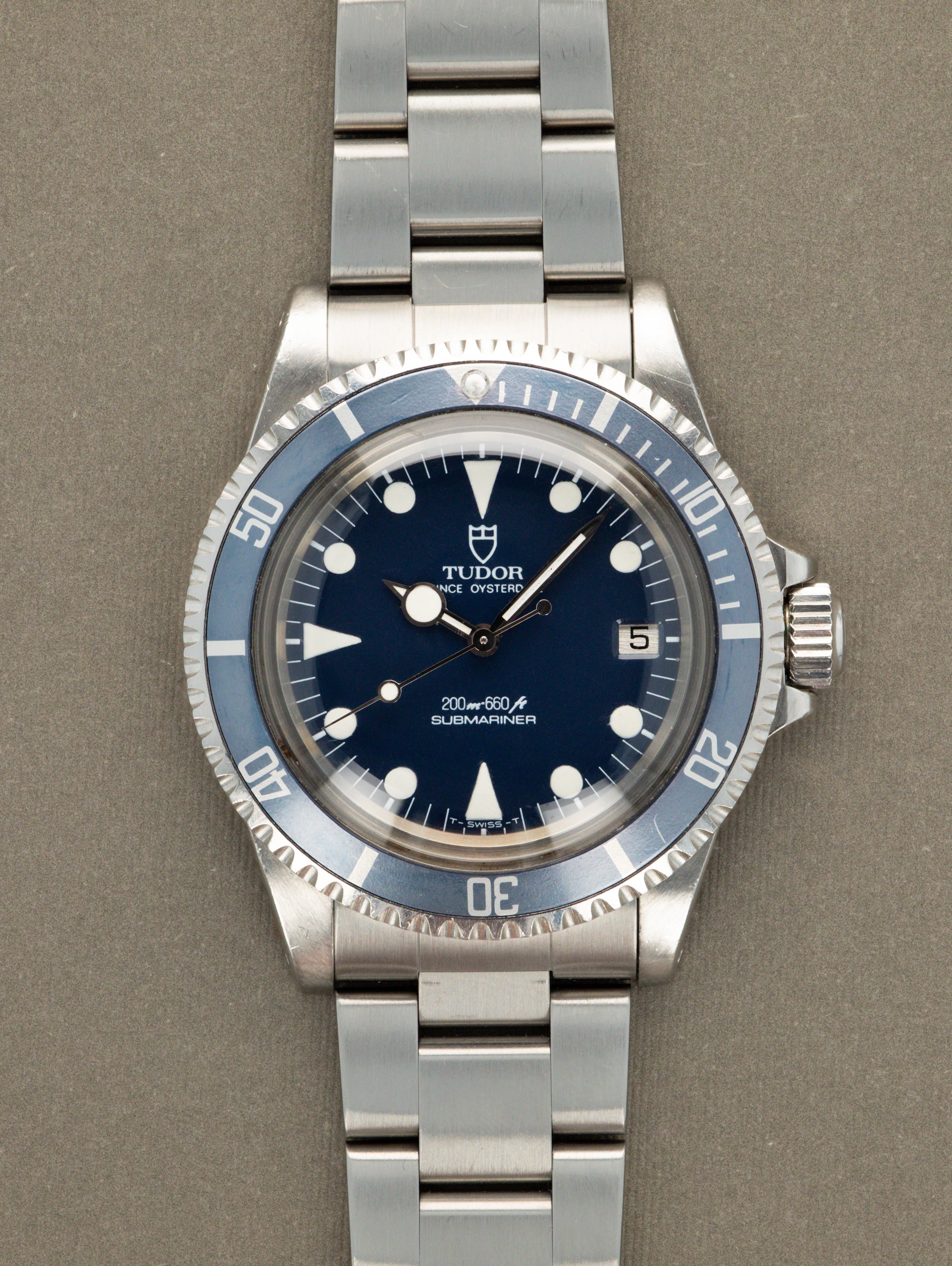 Tudor Submariner Date Ref. 76100 'Lollipop' - Blue Dial Unpolished W/ Box & Papers