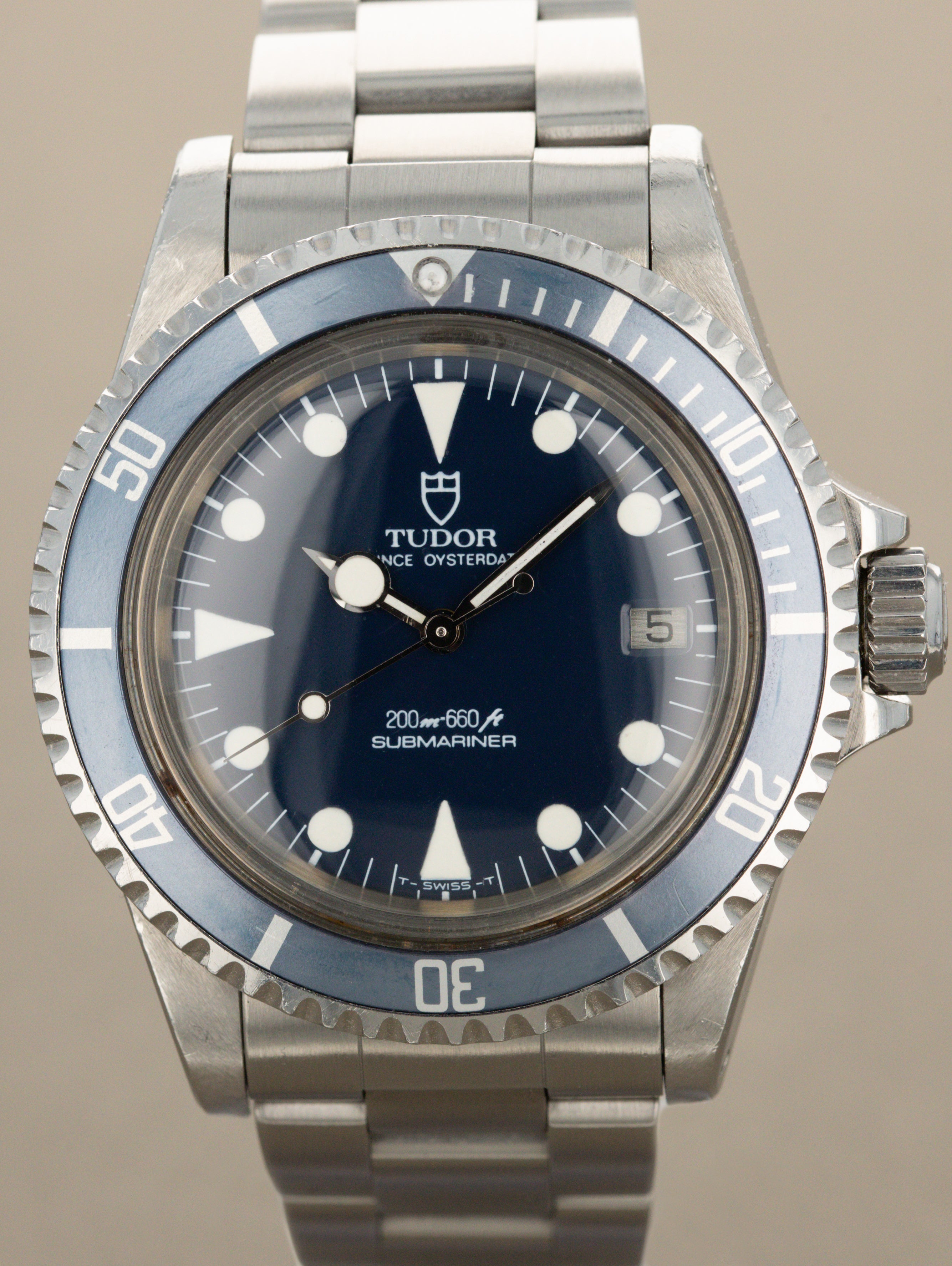 Tudor Submariner Date Ref. 76100 'Lollipop' - Blue Dial Unpolished W/ Box & Papers