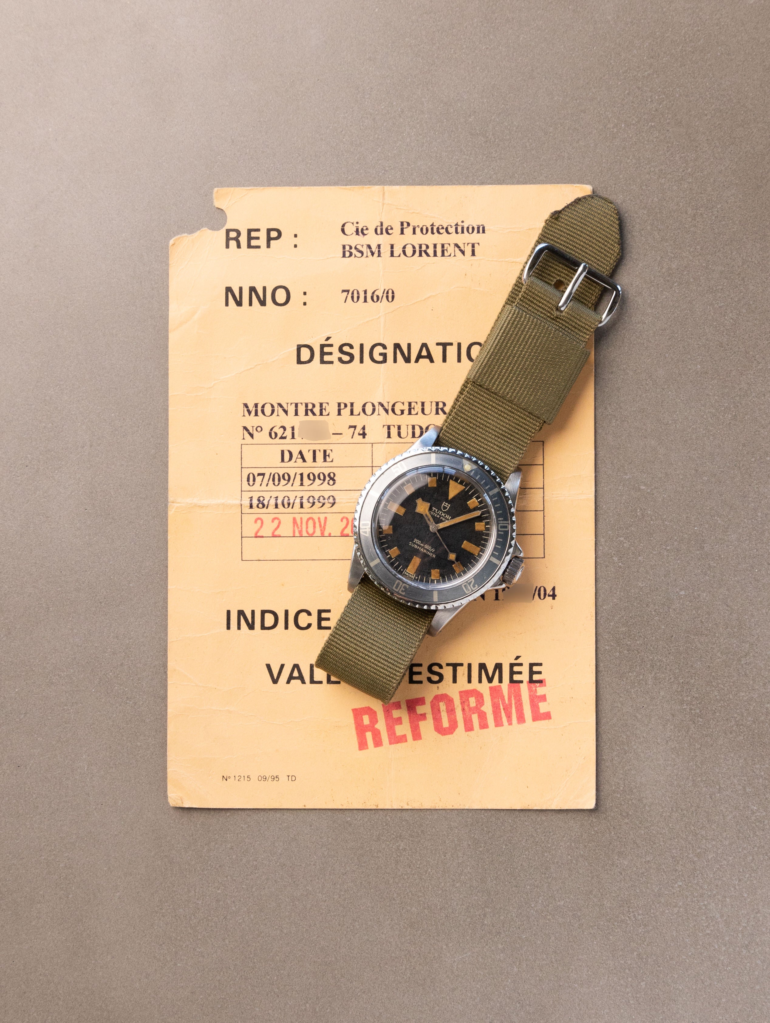 Tudor Submariner Ref. 7016/0 - Marine Nationale 'MN' Blue 'Snowflake' Military Issued