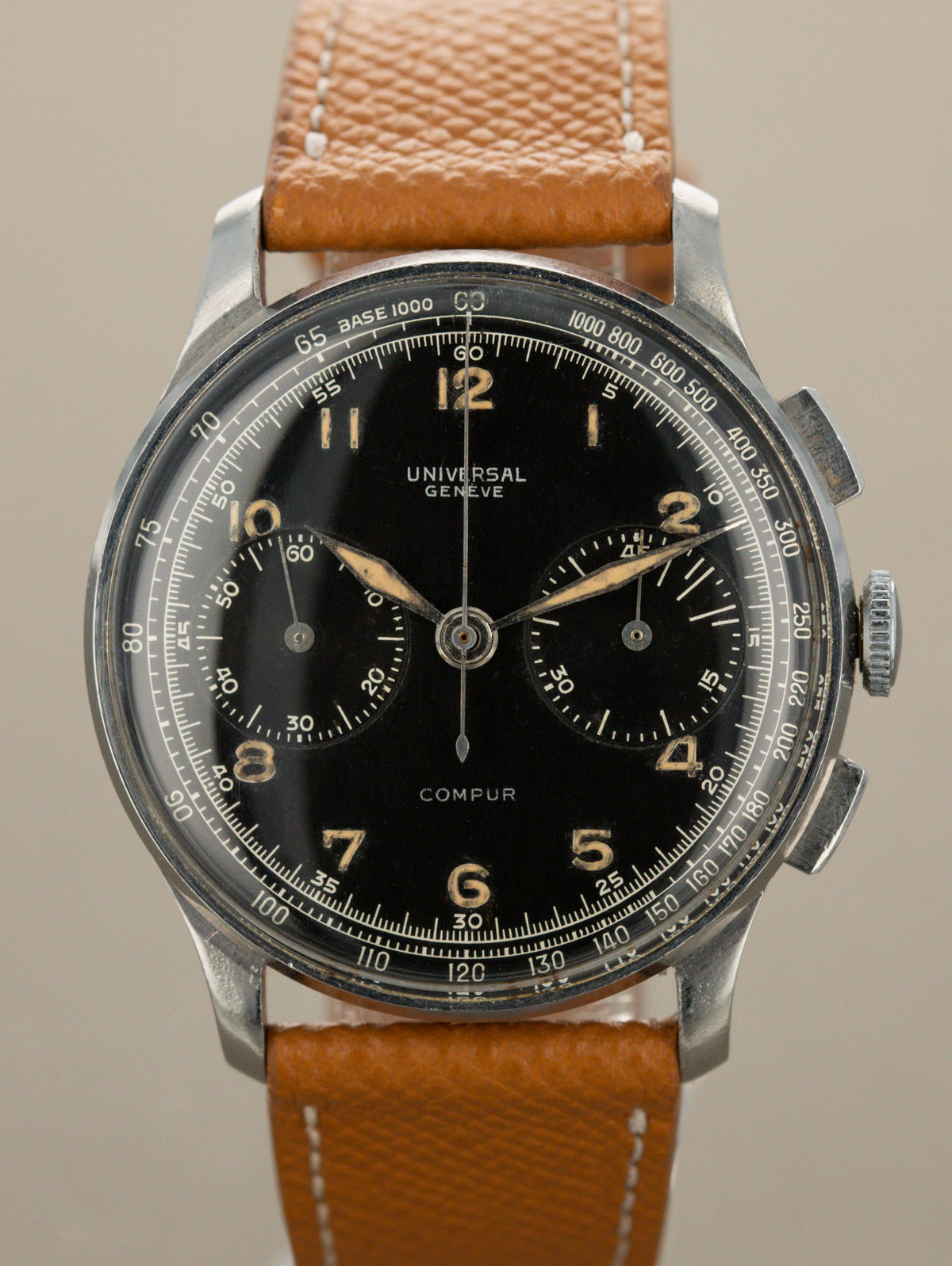Universal Genève Compur Ref. 22445 - Luminous Black Dial Unpolished
