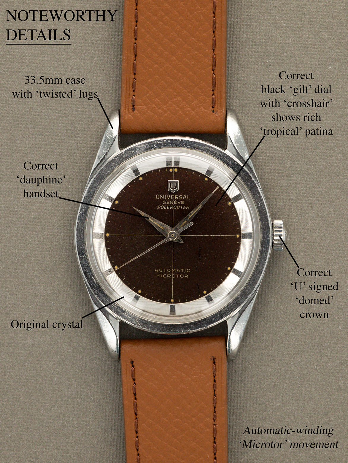 Universal Genève Polerouter Ref. 20357/1 - Gilt 'Tropical' Dial Unpolished