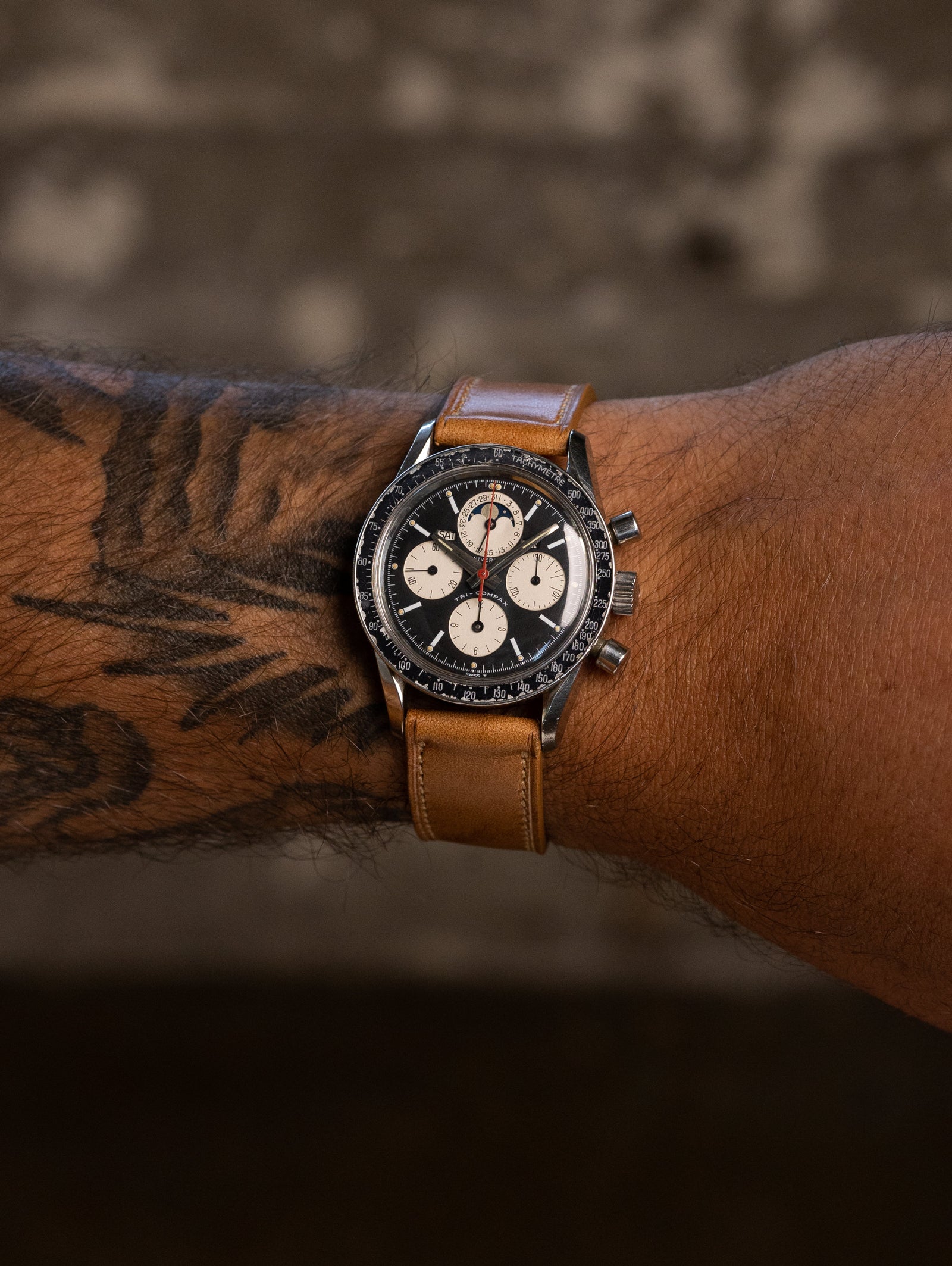 Universal Genève Tri-Compax Ref. 881101/02 'Evil Clapton' - Matte Black 'Reverse-Panda' Dial Unpolished